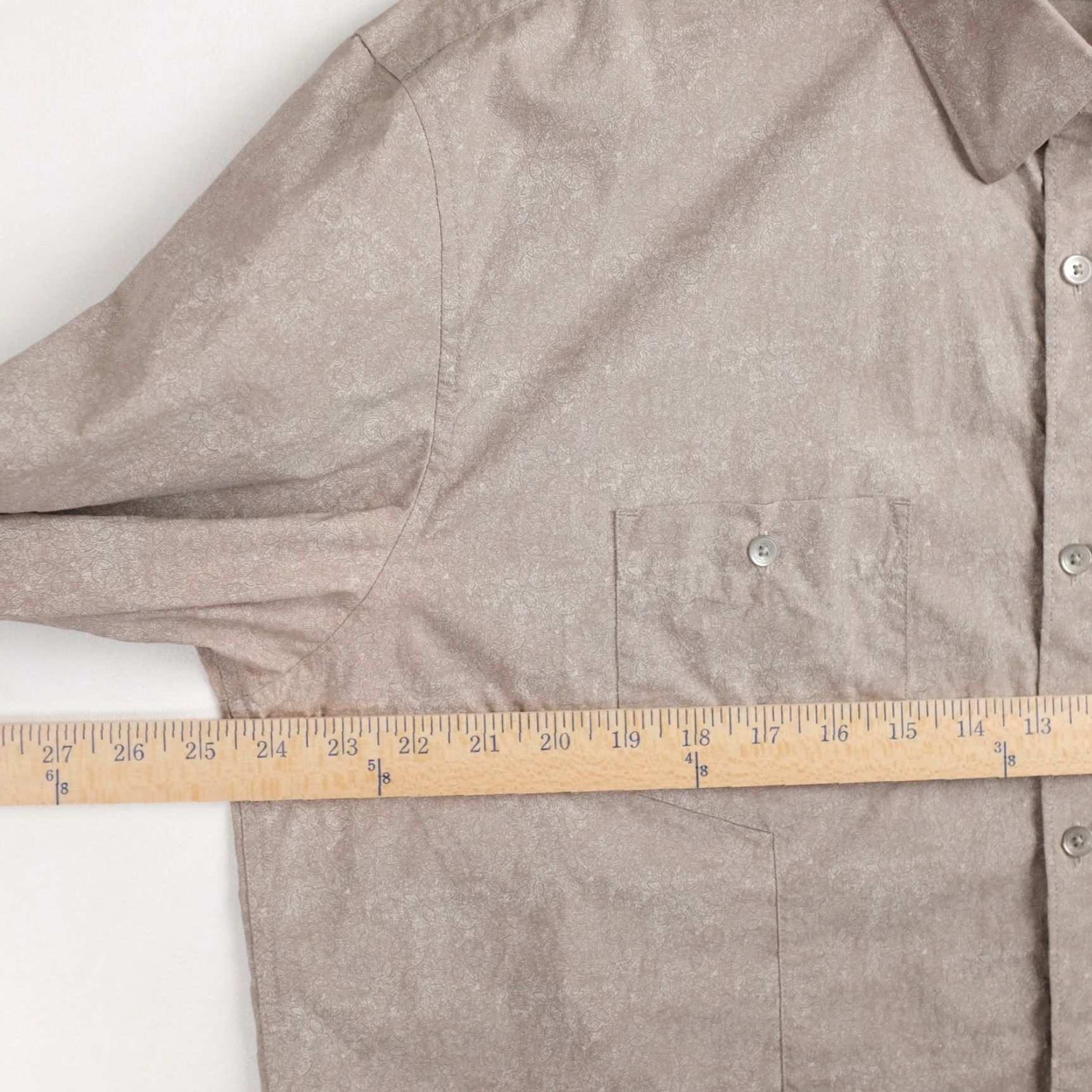 Calvin Klein Calvin Klein Men's Button-Up Shirt Beige Patterned Long Sleeve XL Size US XL / EU 56 / 4 - 3 Thumbnail
