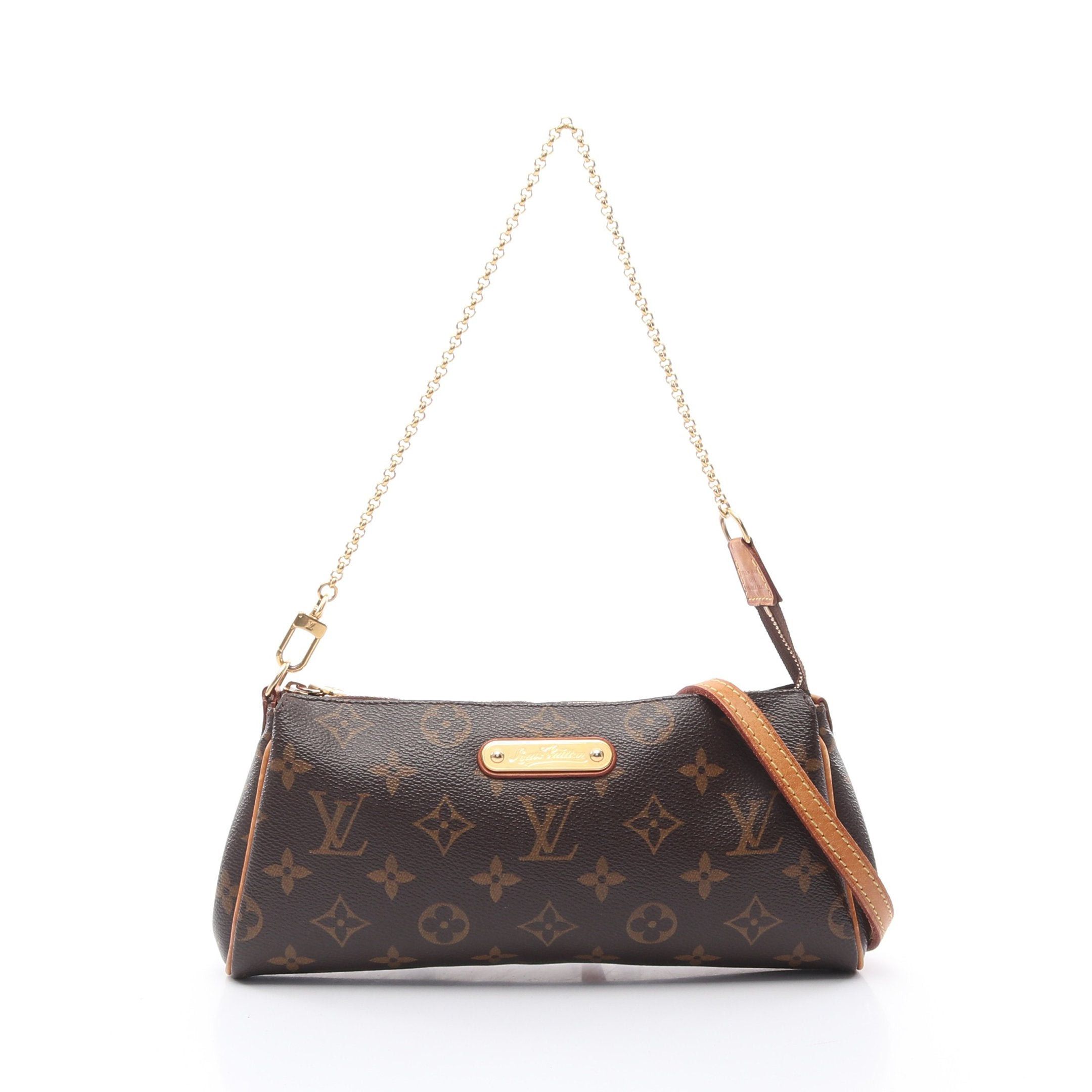 Louis Vuitton Eva Monogram Chain Shoulder Bag Leather Brown