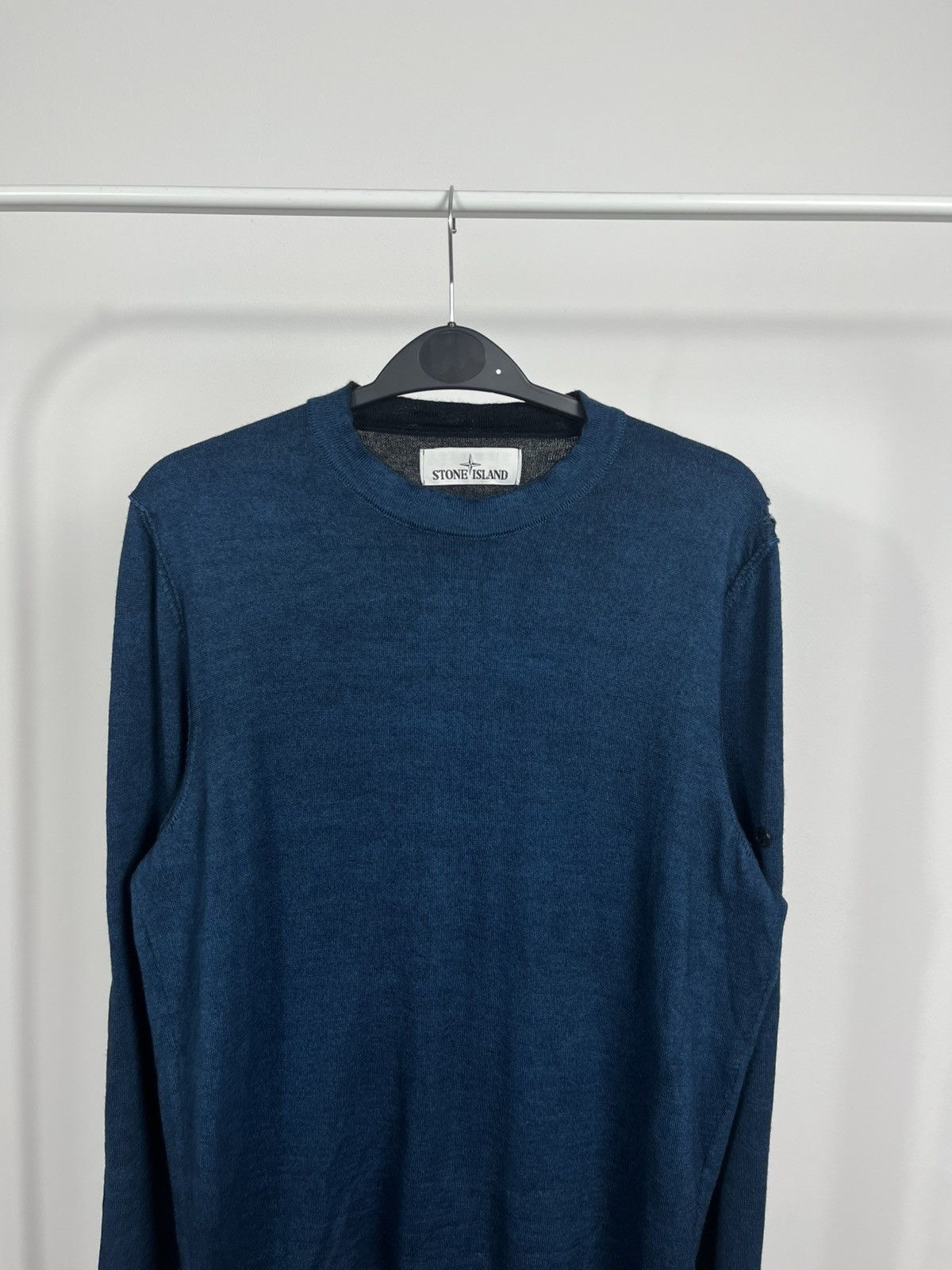 Stone Island Stone Island Blue Knit Long Sleeve Sweater Pullover Crewneck Size US M / EU 48-50 / 2 - 2 Thumbnail