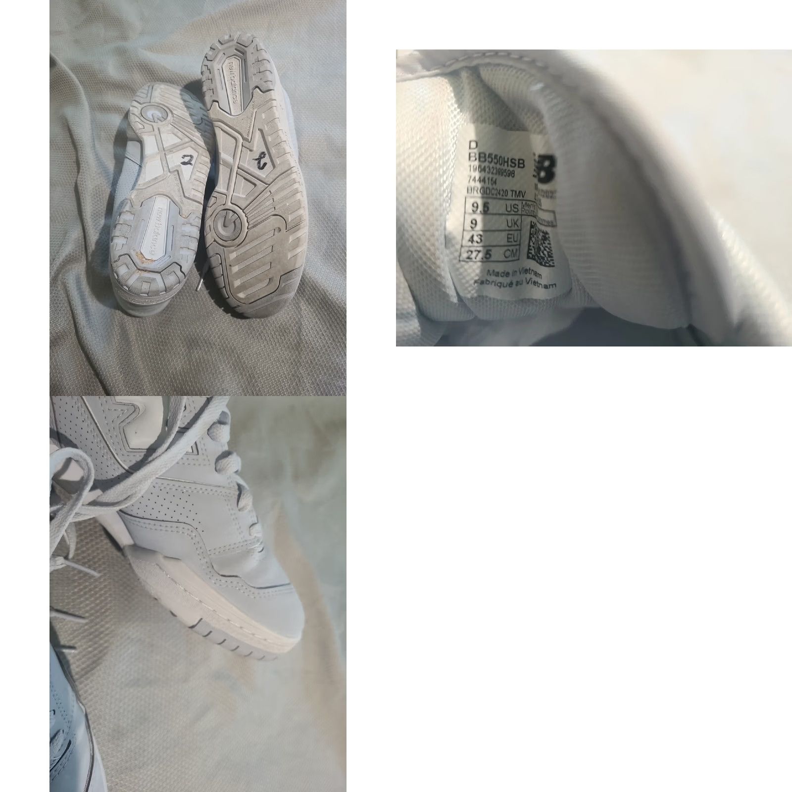 New Balance New Balance 550 Mens Sneaker BB550HSB Leather Granite Gray Blue 9.5 Casual Athletic Shoes Street Style Mens Size US 10 / EU 43 - 9 Thumbnail