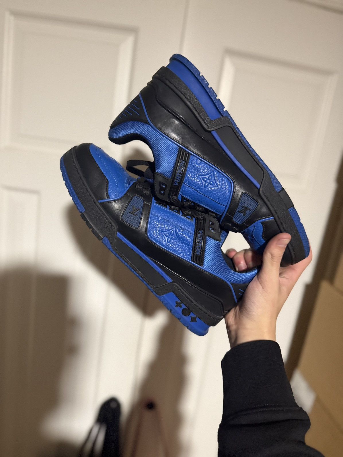 Louis Vuitton Louis Vuitton Black/Blue Trainer Sneaker Size US 8.5 / EU 41-42 - 5 Thumbnail