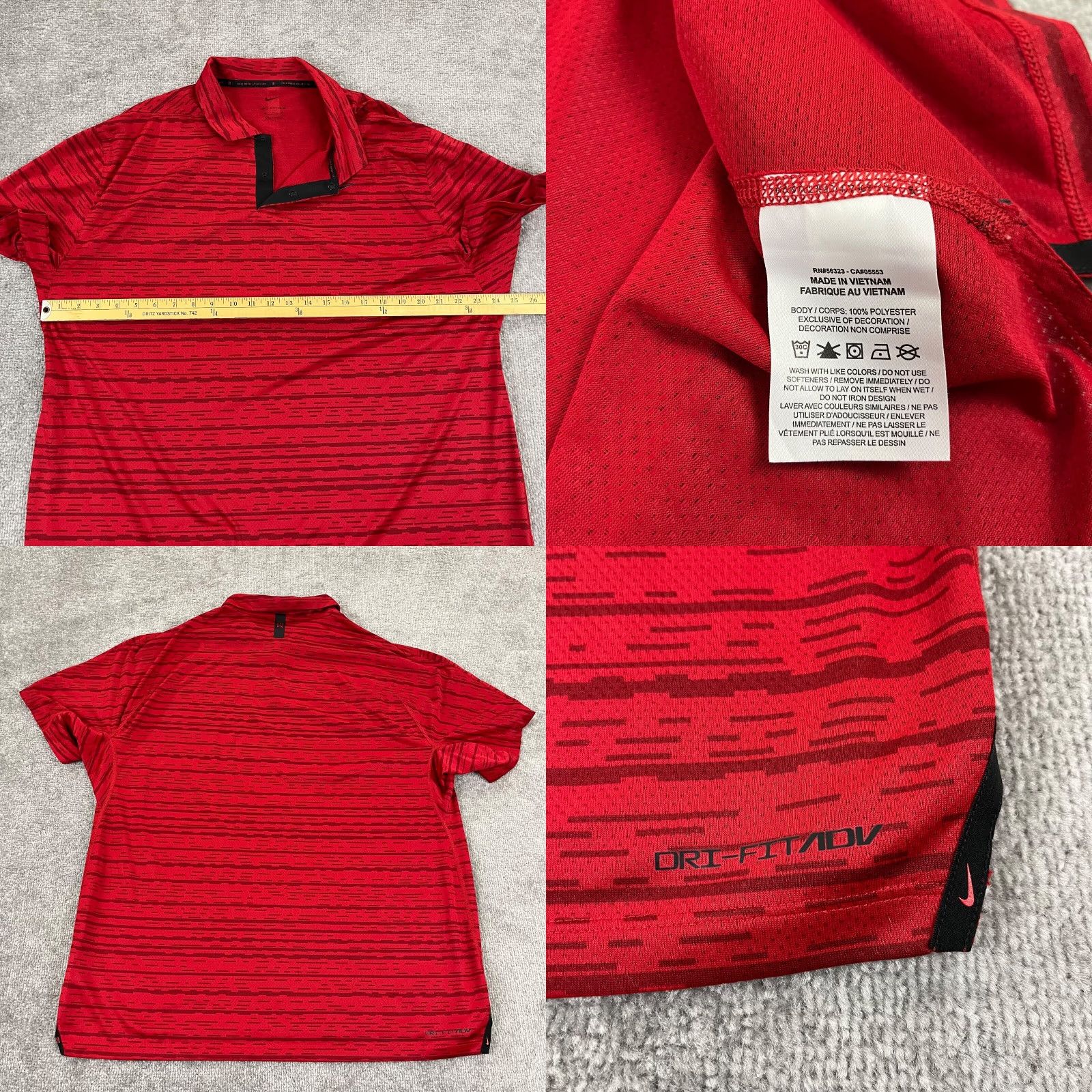 Nike Nike Tiger Woods Polo Mens XL Red Snap Collar Queenstown Harbor Dri-Fit ADV TW Size US XL / EU 56 / 4 - 8 Thumbnail