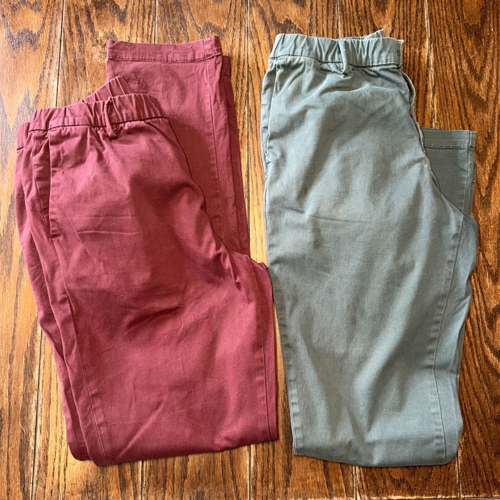 Vintage Bear Bottom Stretch Chino Pants Lot Of 2 Mens Medium 32 Green Red Tapered Size US 31 - 2 Thumbnail