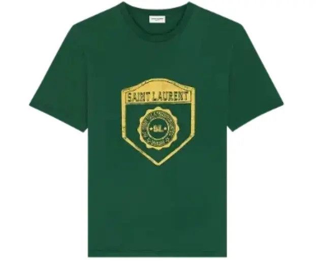 Saint Laurent Paris o1bcso1str1124 T-Shirt in Green Size US L / EU 52-54 / 3 - 1 Thumbnail