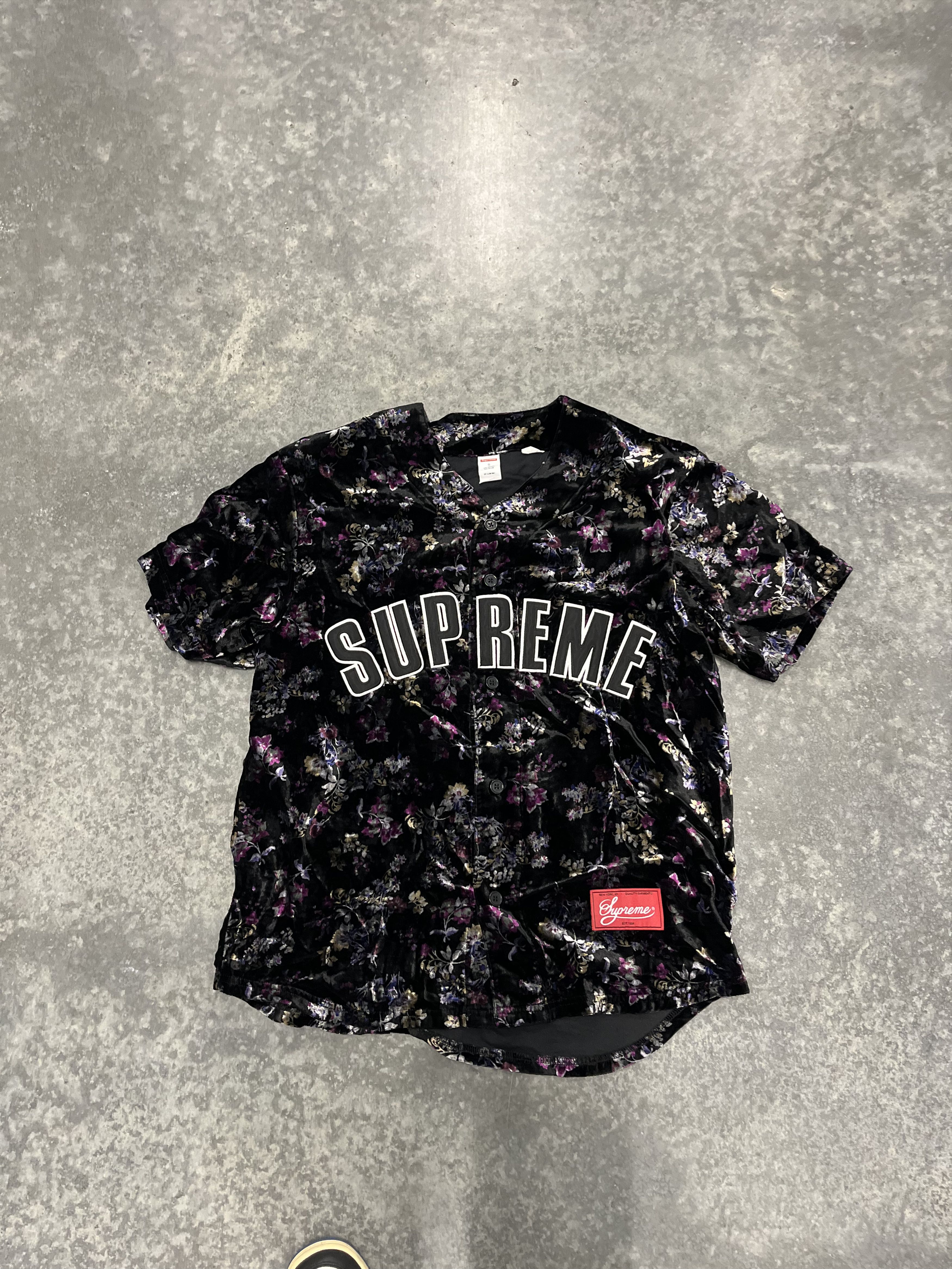 Supreme Supreme Velour Baseball Jersey | Grailed