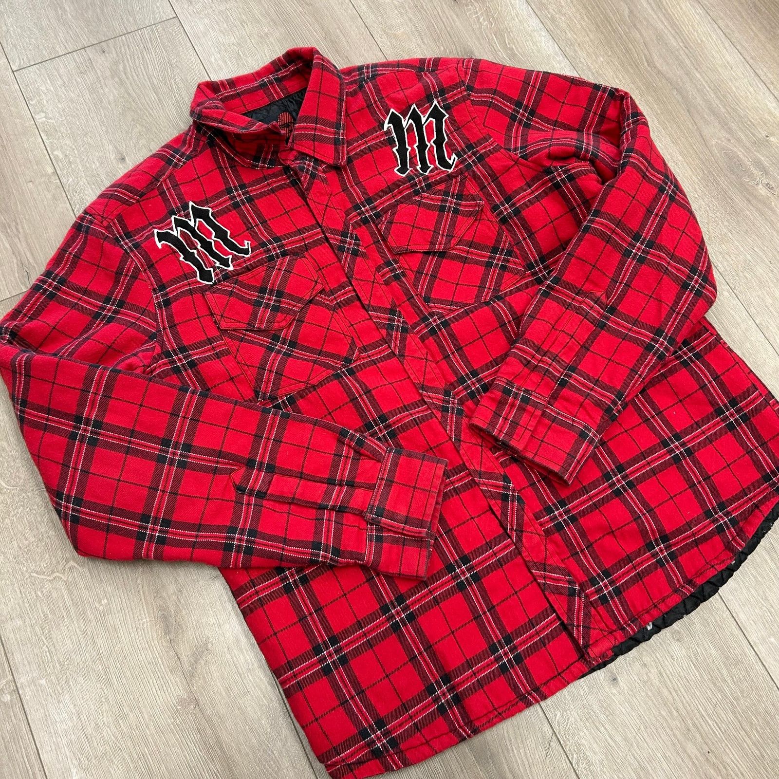 Metal Mulisha Metal Mulisha Red Flannel Jacket Button Up Size Medium M B21 Size US M / EU 48-50 / 2 - 5 Thumbnail
