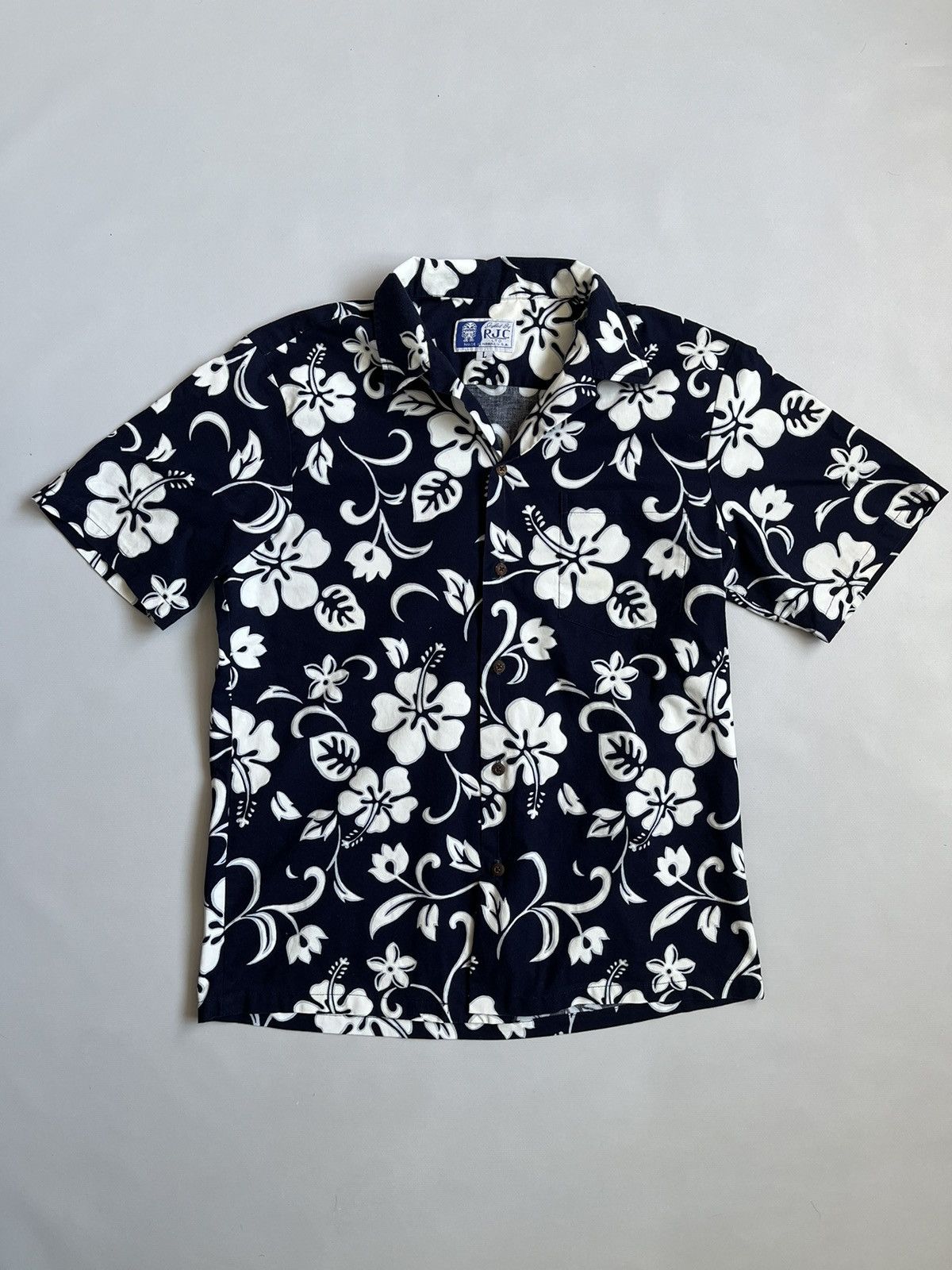 Other Vintage RJC Men Blue Floral Hawaiian Cotton Button Up Shirt Size US L / EU 52-54 / 3 - 1 Thumbnail