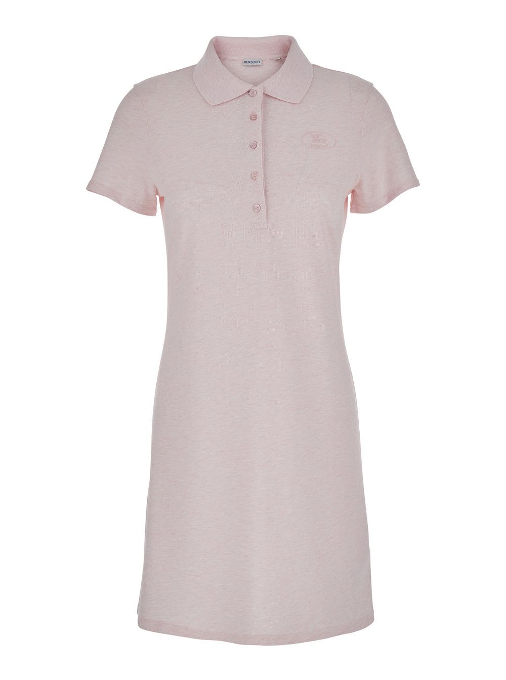 Burberry Pink Dress with Polo Collar and Front Logo in Cotton for Women Size S / US 4 / IT 40 - 1 Thumbnail
