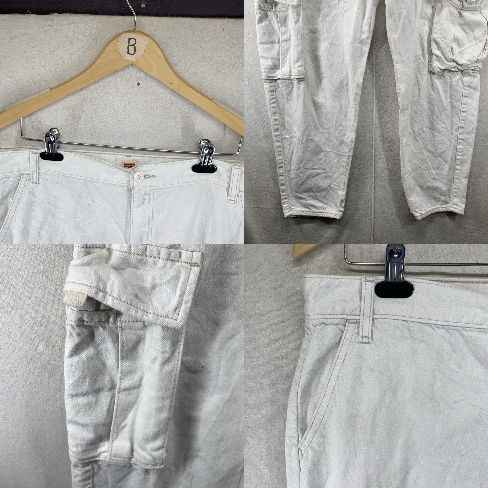 Levi's Levi's Chino Pants 31x28 White Tapered High Rise Cotton Hemp Blend Mens Size US 31 - 8 Thumbnail