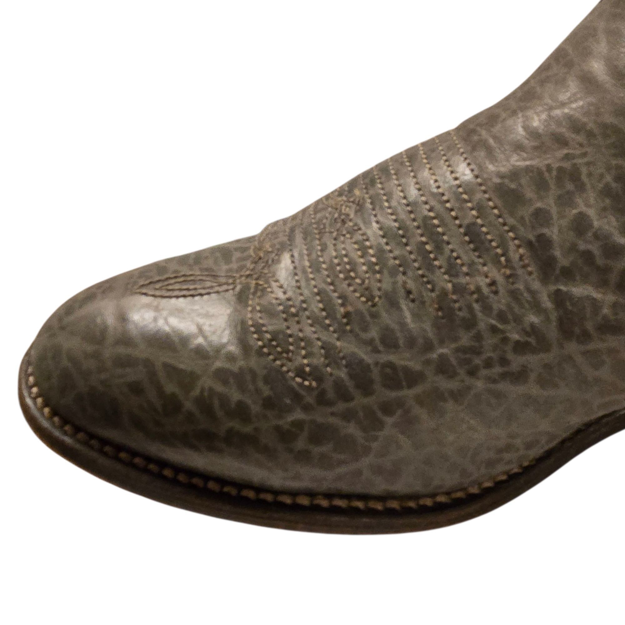 Other Gray Leather Cowboy Boots Vintage Mens 11 B Narrow Width Cou Size US 11 / EU 44 - 12 Thumbnail