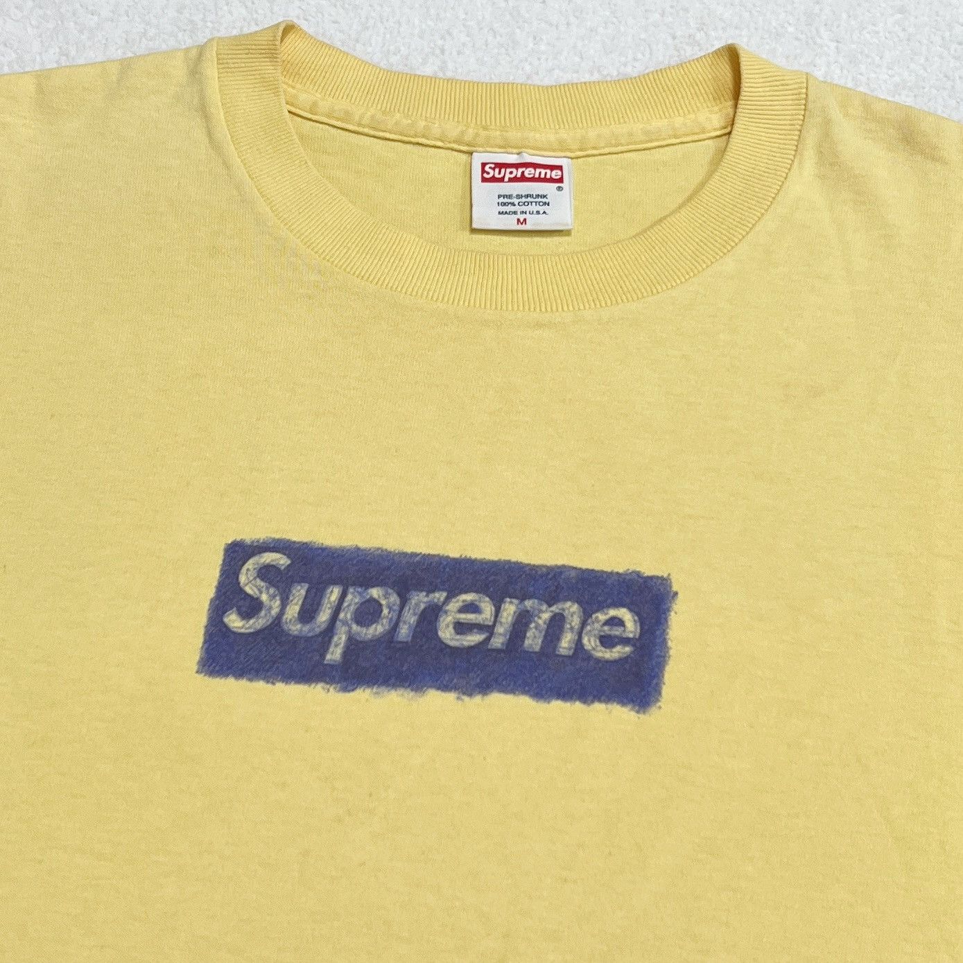 Supreme Supreme 2004 Molodkin Pen Box Logo Tee Yellow Size US M / EU 48-50 / 2 - 2 Thumbnail