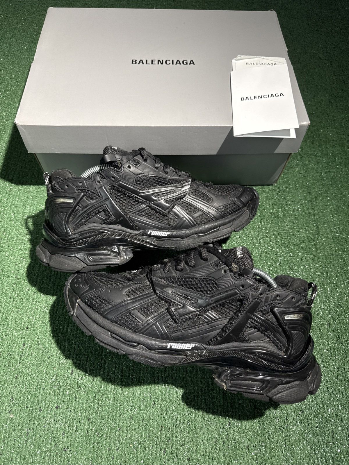Balensiagas size 9, #42\'s black Balenciaga track runners size 42/9 Includes box n... | Depop main image 2