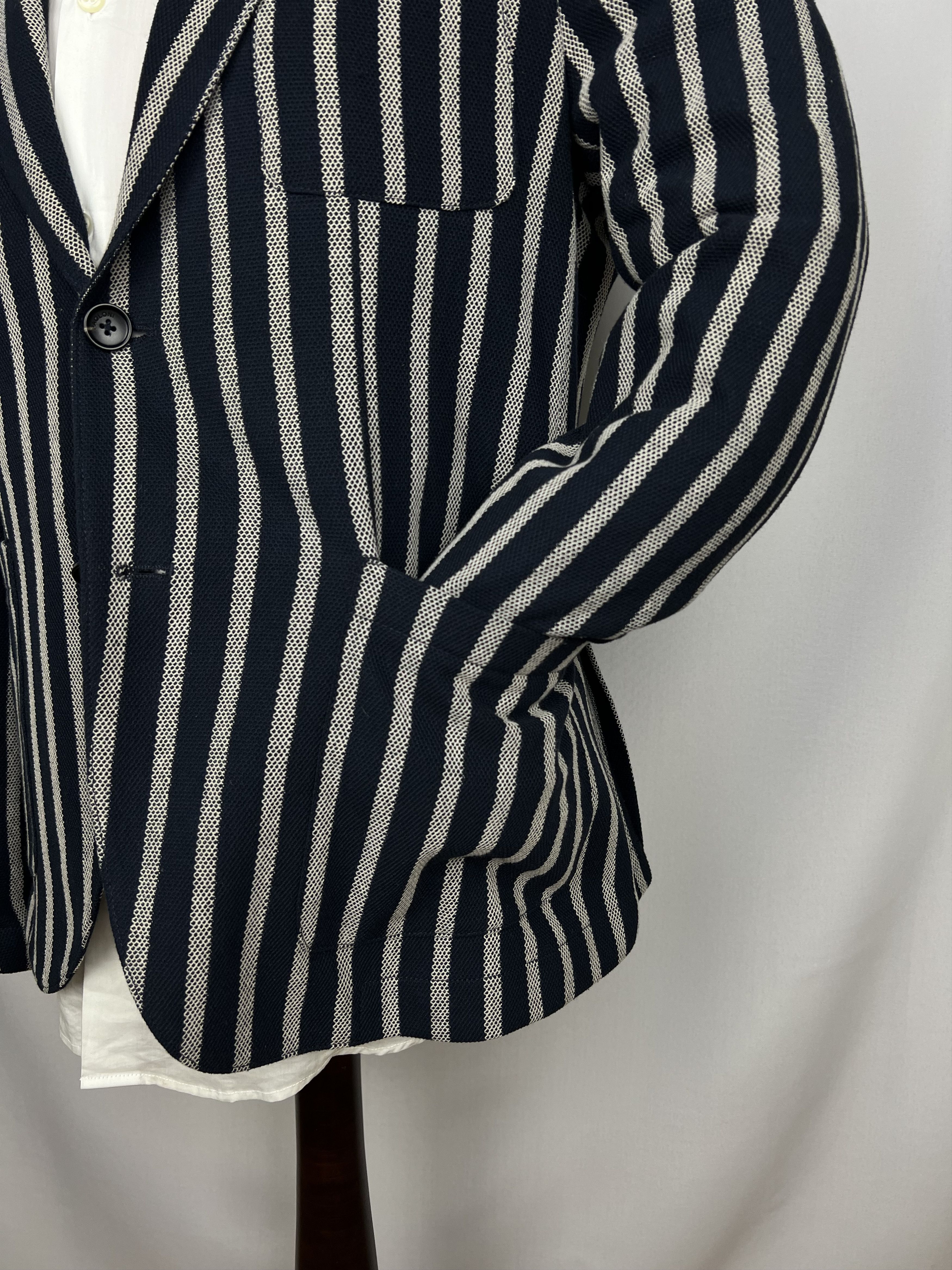 Paoloni Striped Textured Stretch Cotton-Blend Half-Lined Sport Coat Size 40R - 7 Thumbnail