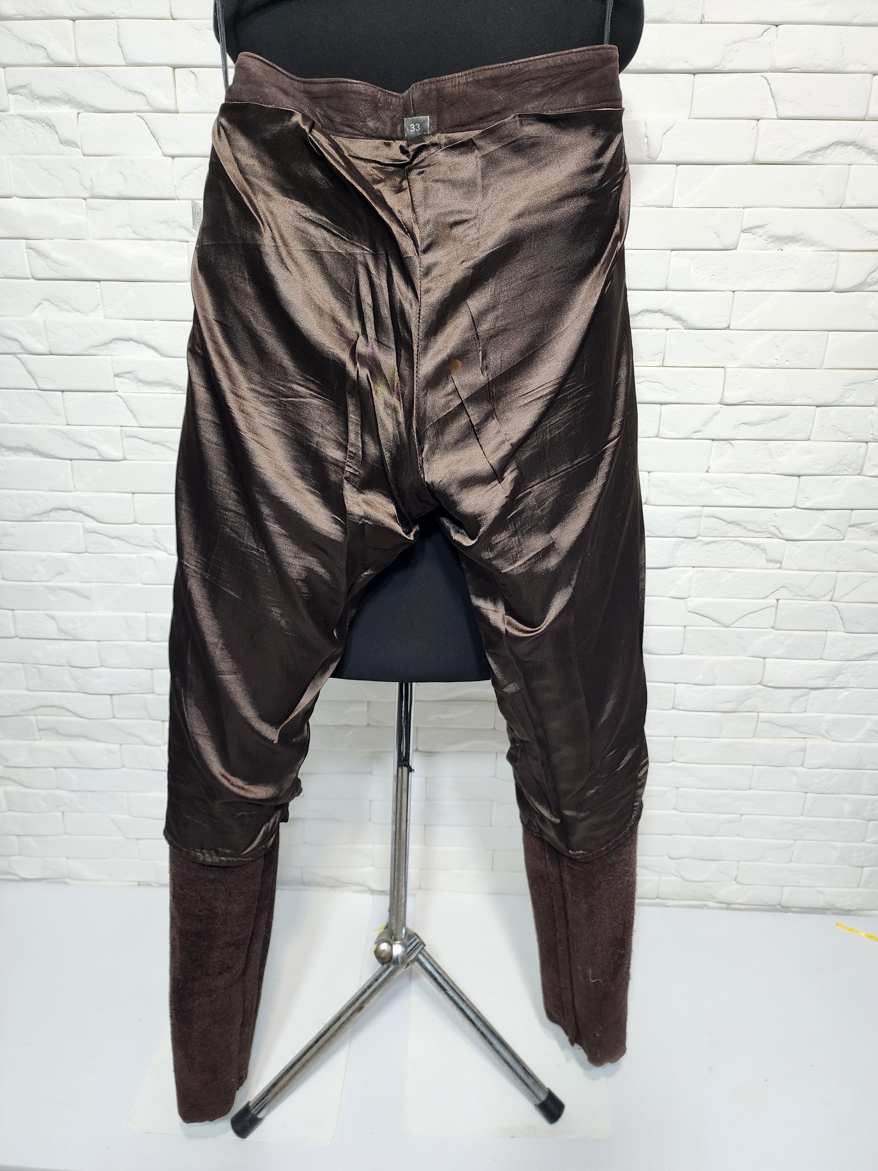Genuine Leather Men's Brown Nubuck Leather Pants: Denim Cut, Size US 33 - 9 Thumbnail