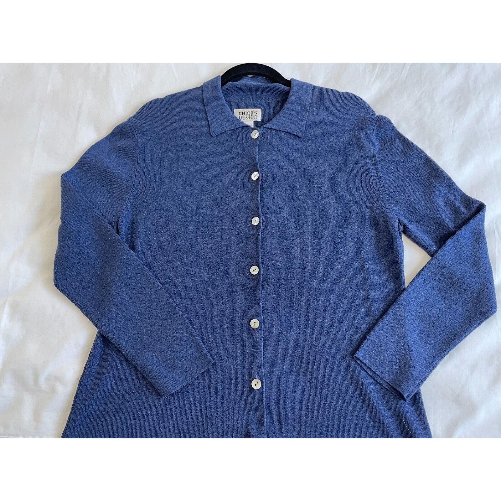 Chicos Chico Designs Womens Long Navy Buttoned Cardigan Size XS / US 0-2 / IT 36-38 - 3 Thumbnail