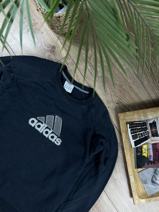 Vintage 90'S Adidas logo T-shirt, size L, men's cotton black type Vintage Second Hand