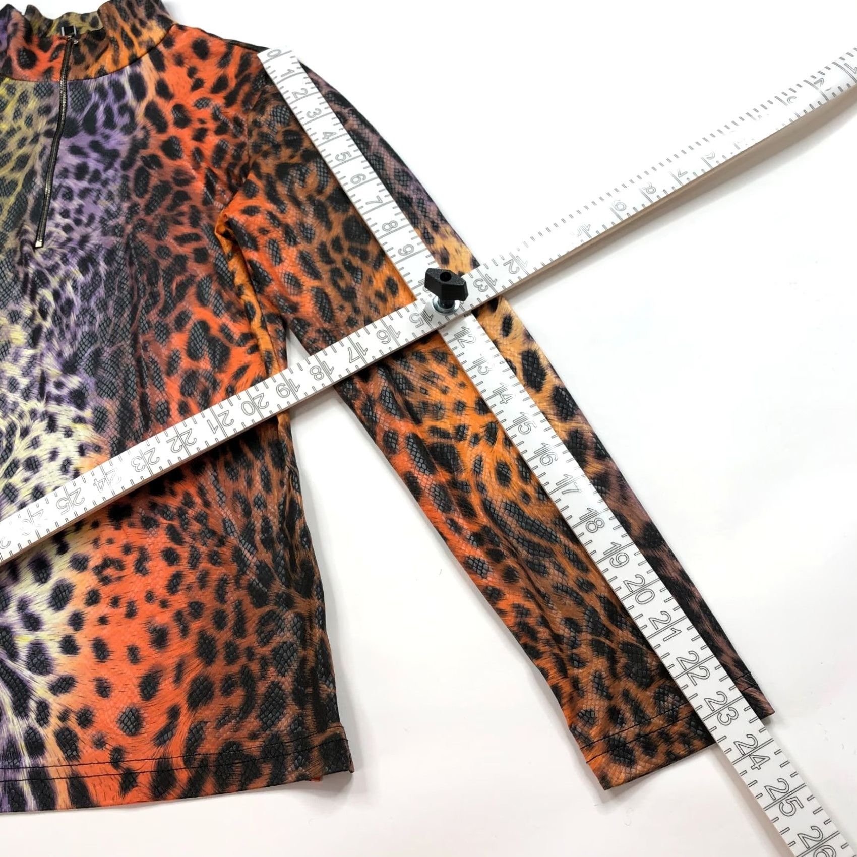 Gloverall Snoskins Pullover Shirt M Medium 1/4 Zip Long Sleeve Multicolor Colorful Artsy All Over Print Mint Women Size M / US 6-8 / IT 42-44 - 4 Thumbnail