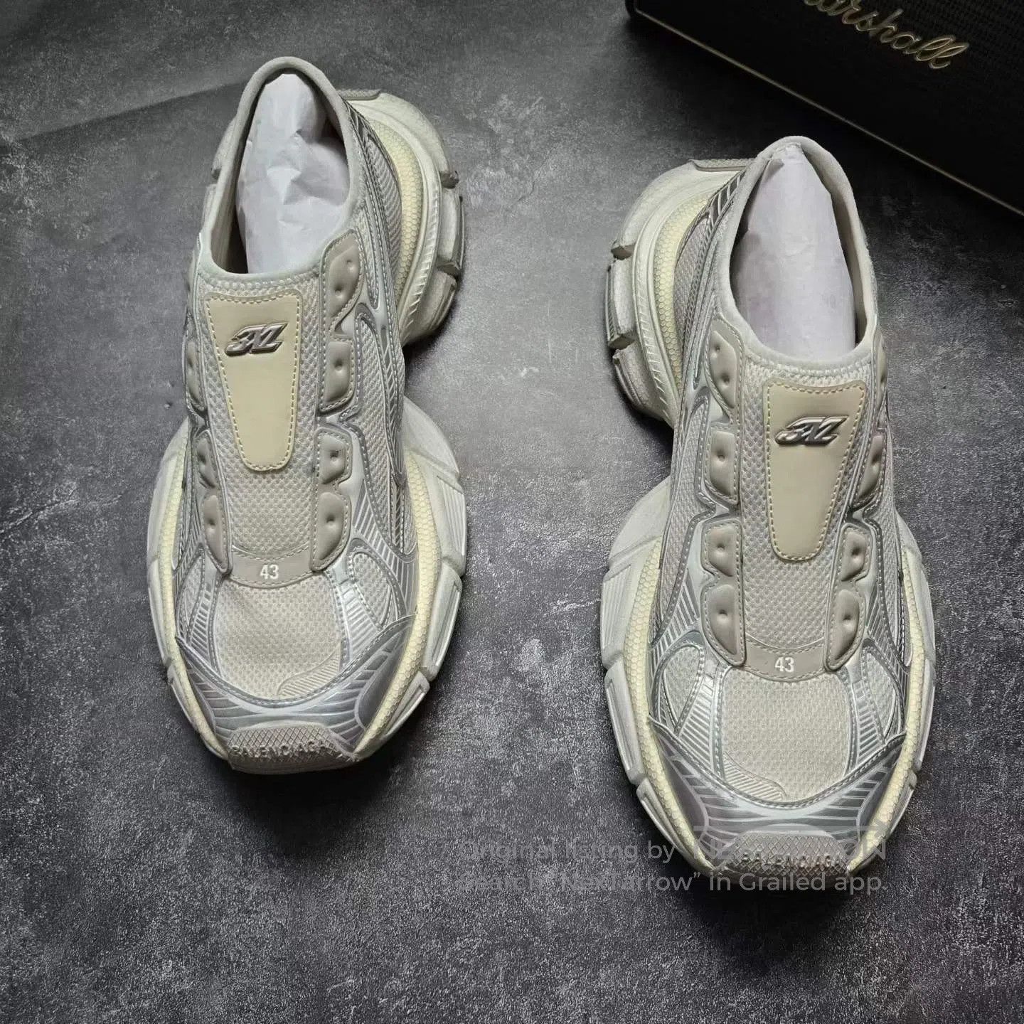 Balenciaga Balenciaga 3XL Grey White Slip-On Sneakers| Size US 10 / EU 43 - 2 Thumbnail