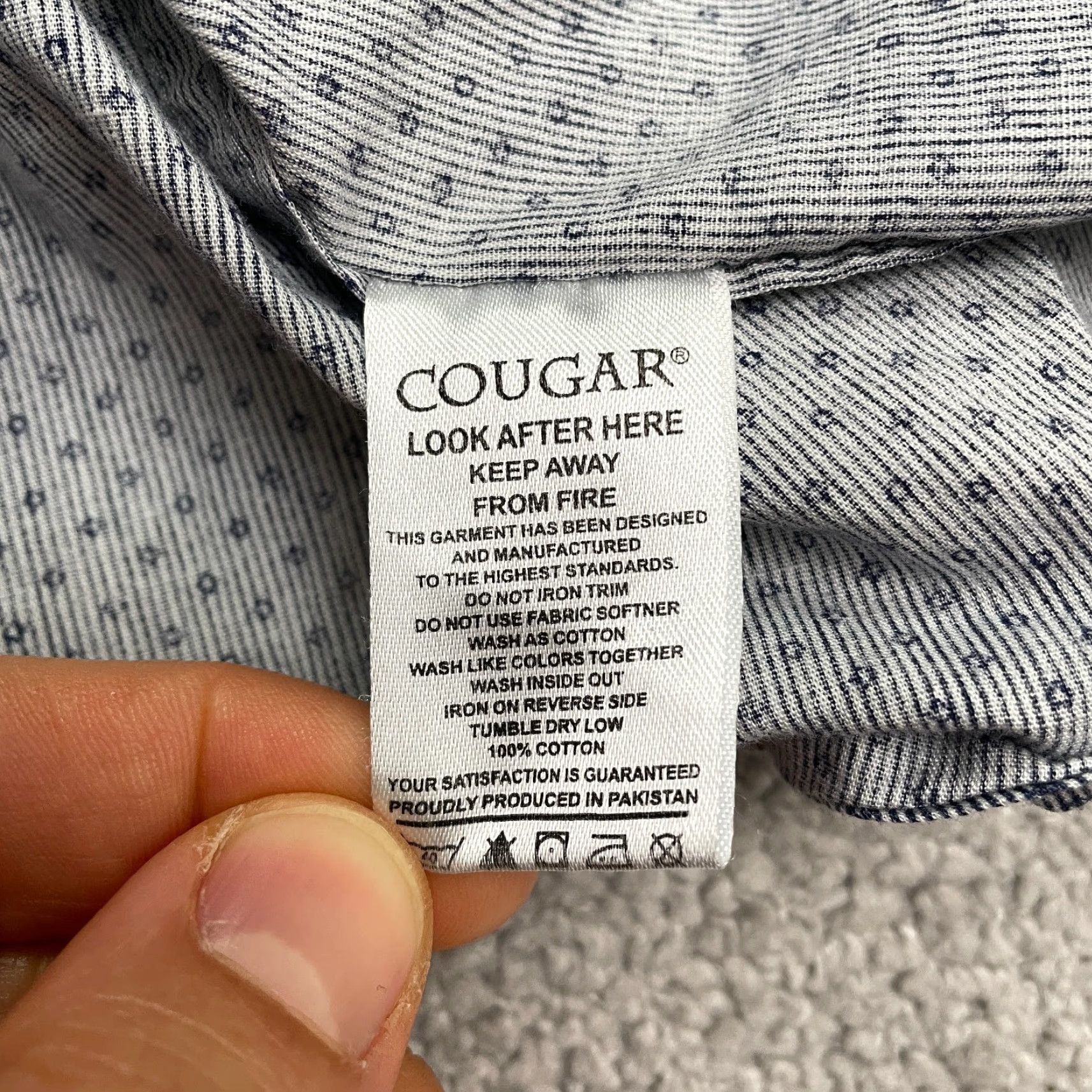 Cougar VINTAGE Cougar Slim Fit Button-Down Shirt Mens Large Blue Pinstripe Cotton Casual Office Size US L / EU 52-54 / 3 - 5 Thumbnail