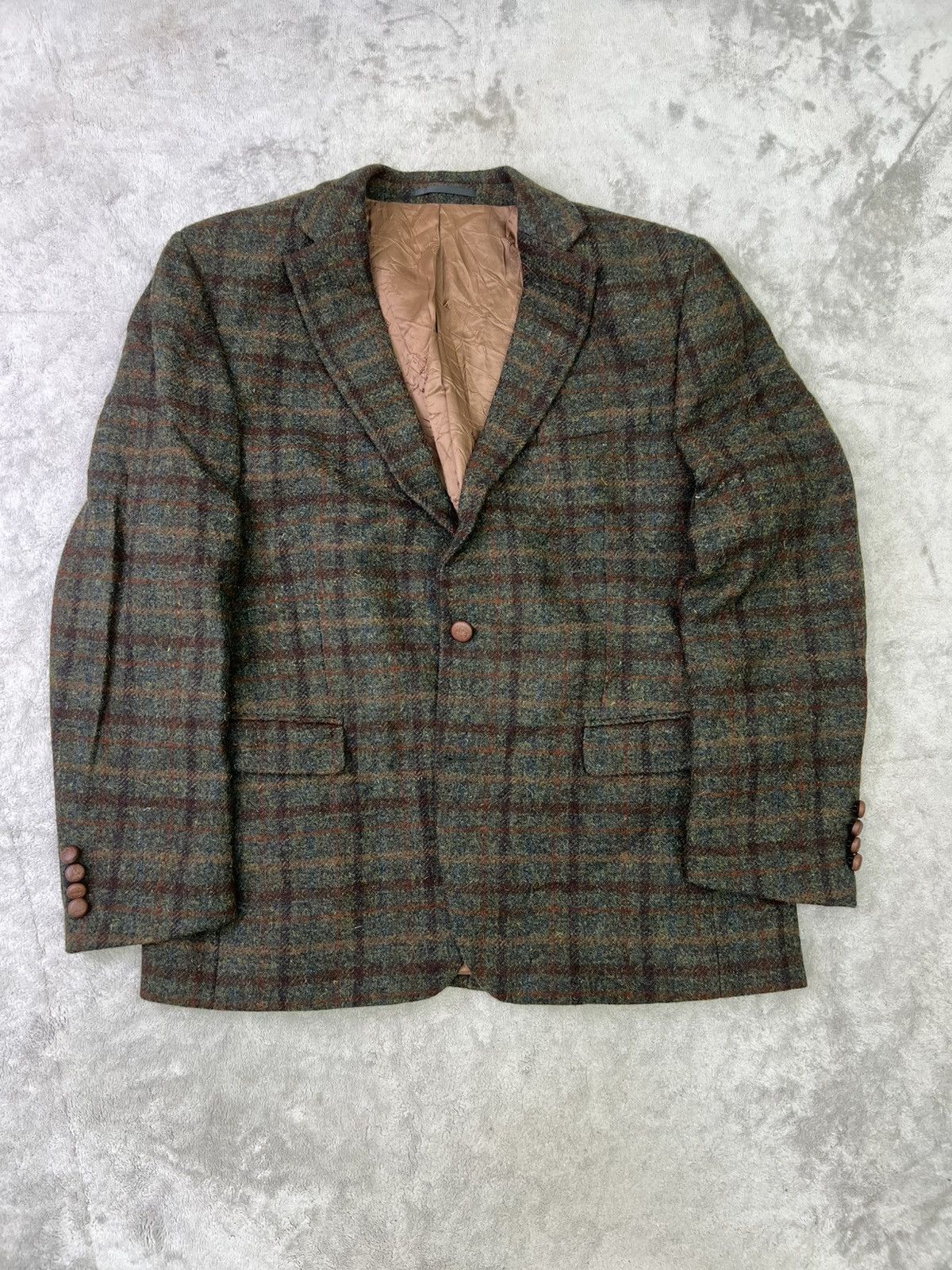 Harris Tweed Contemporary 2010s Carl Gross Harris Tweed Wool Windowpane Size 42S - 1 Thumbnail
