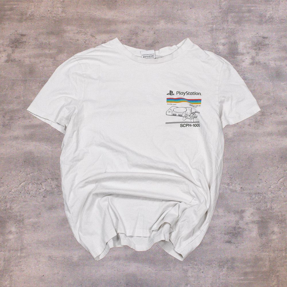 Playstation Playstation One Vintage Y2K White Double Stitch T-Shirt Size US XS / EU 42 / 0 - 3 Thumbnail
