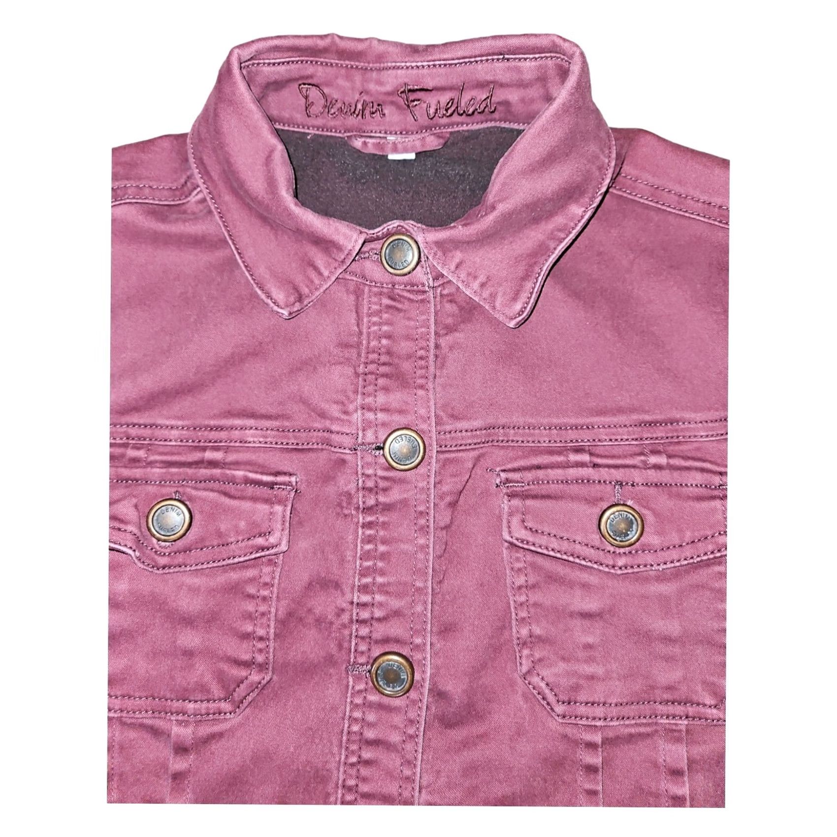 Denime Denim Fueled Jacket Teens XL Long Sleeve Red Denim Regular Casual Pockets Button Front Size XL / US 12-14 / IT 48-50 - 4 Thumbnail