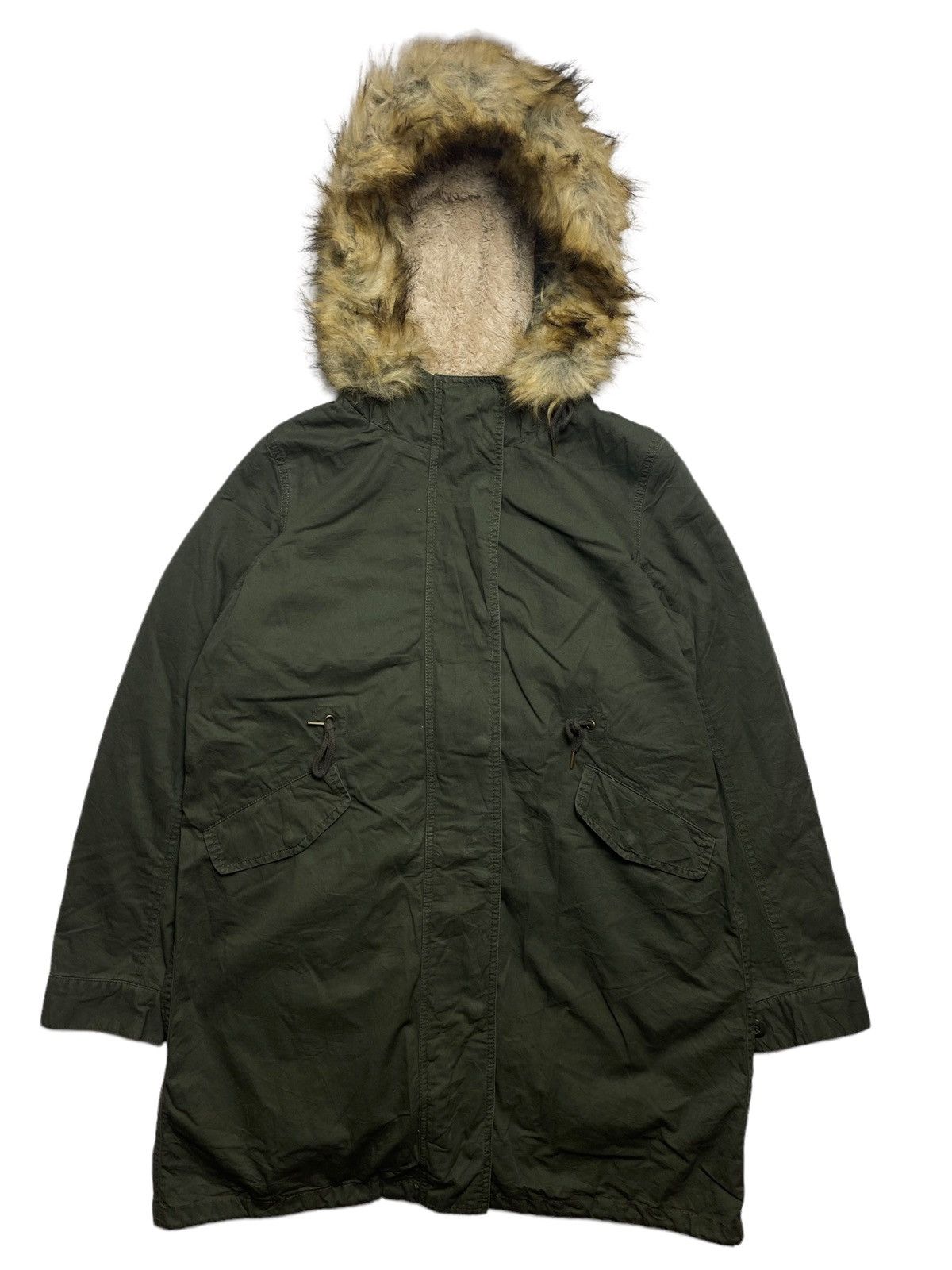 image of If Six Was Nine x Le Grande Bleu L G B 2000S Back Number - Fur Raccoon Hoodie Parka Jacket in Milta