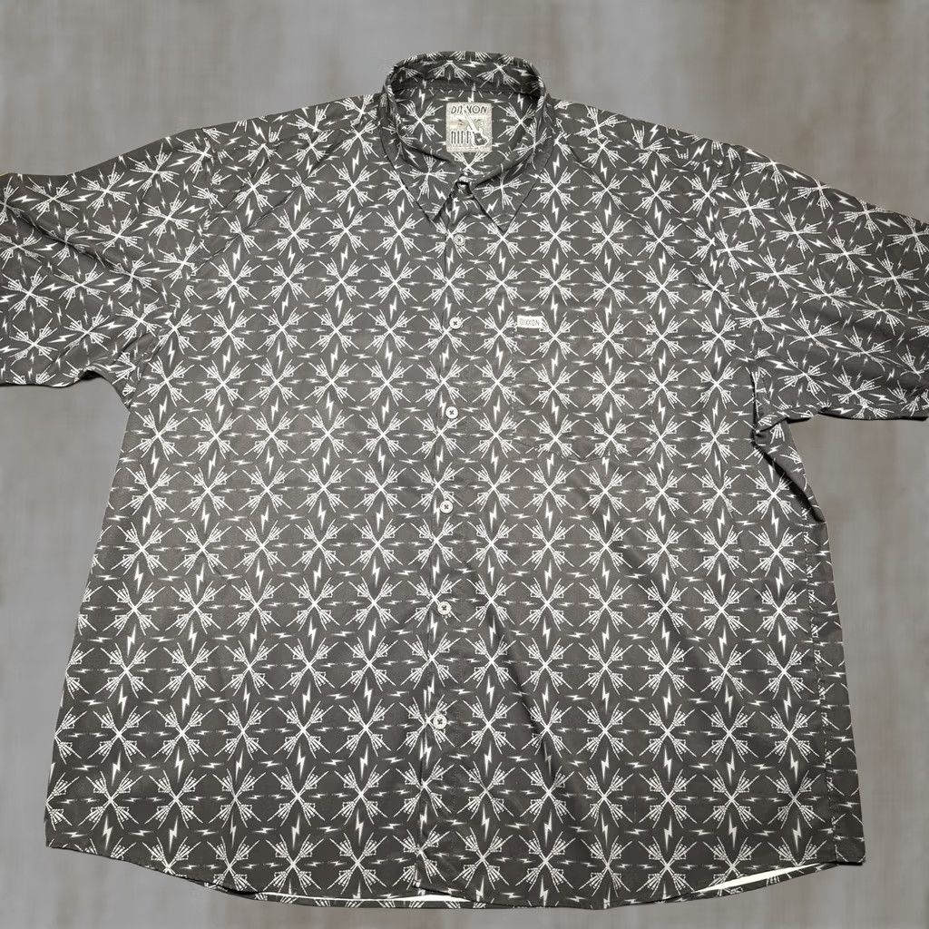 Vintage Dixxon Shirt Mens 5XL Gray The Riff Skeleton Lightning Short Sleeve Button Up Size US XXL / EU 58 / 5 - 1 Thumbnail