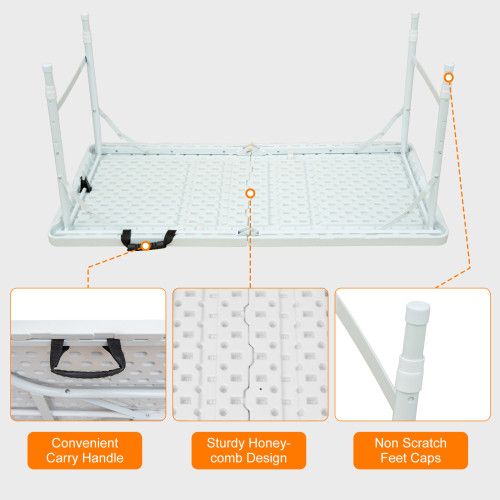 Designer × Homemade 4ft Portable Folding Table Indoor&Outdoor Maximum Weight 135 Size US L / EU 52-54 / 3 - 6 Thumbnail