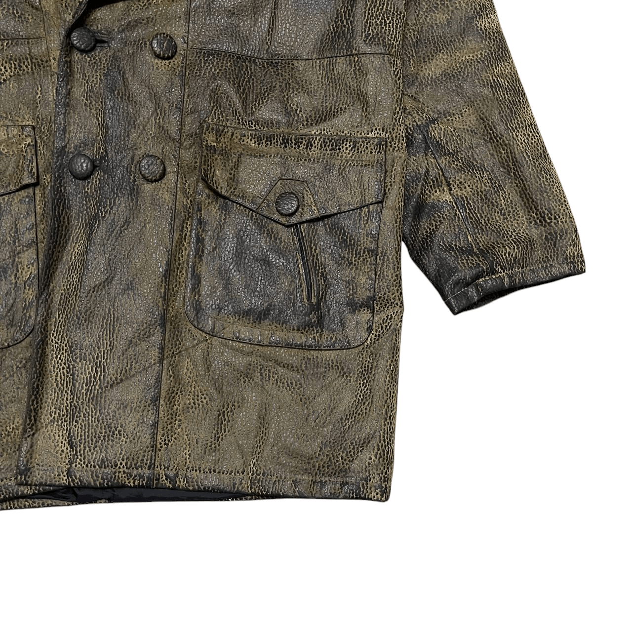 Leather Vintage Yulan Leather Coat Snake Skin Pattern Size US XXL / EU 58 / 5 - 4 Thumbnail