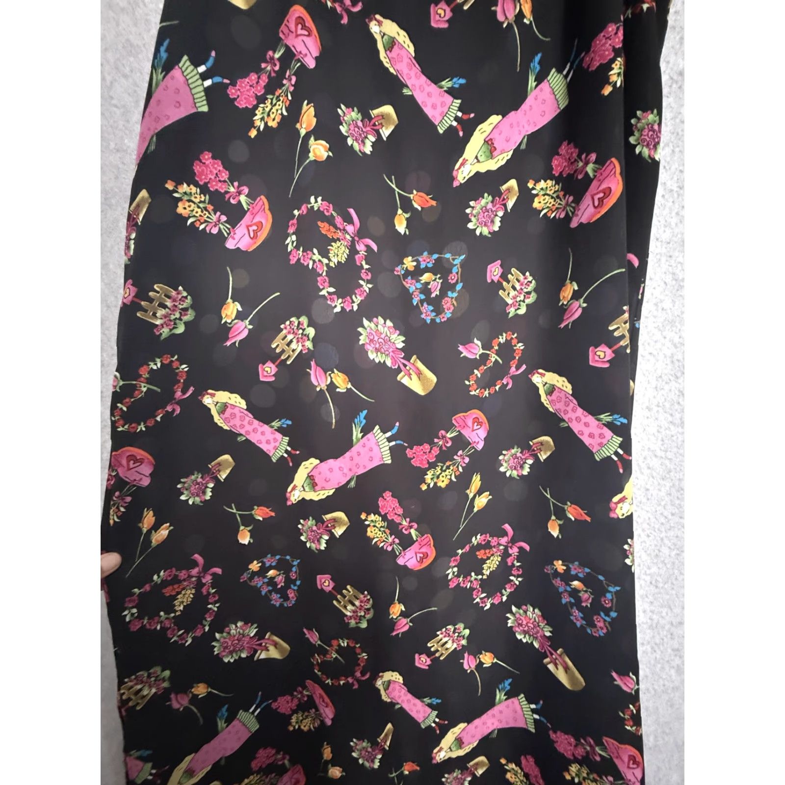 Vintage Floral Tank Dress Womens Large Black Maxi Reversible Pockets Boho Sleeveless Adults Ladies Size L / US 10 / IT 46 - 6 Thumbnail