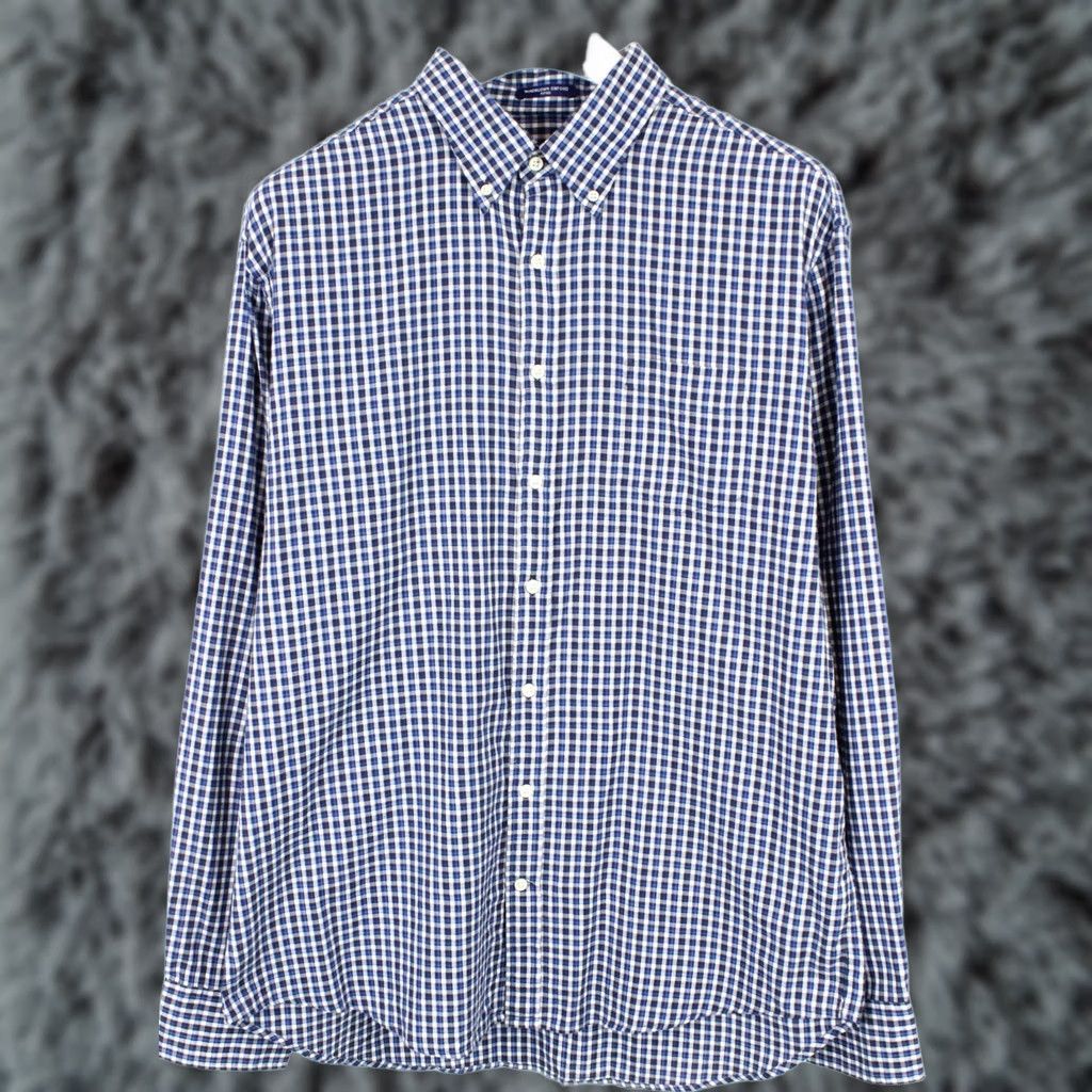 Gant GANT Windblown Oxford Fitted Shirt Men 2XL Plaid Button-Down Logo Blue Size US XXL / EU 58 / 5 - 1 Thumbnail
