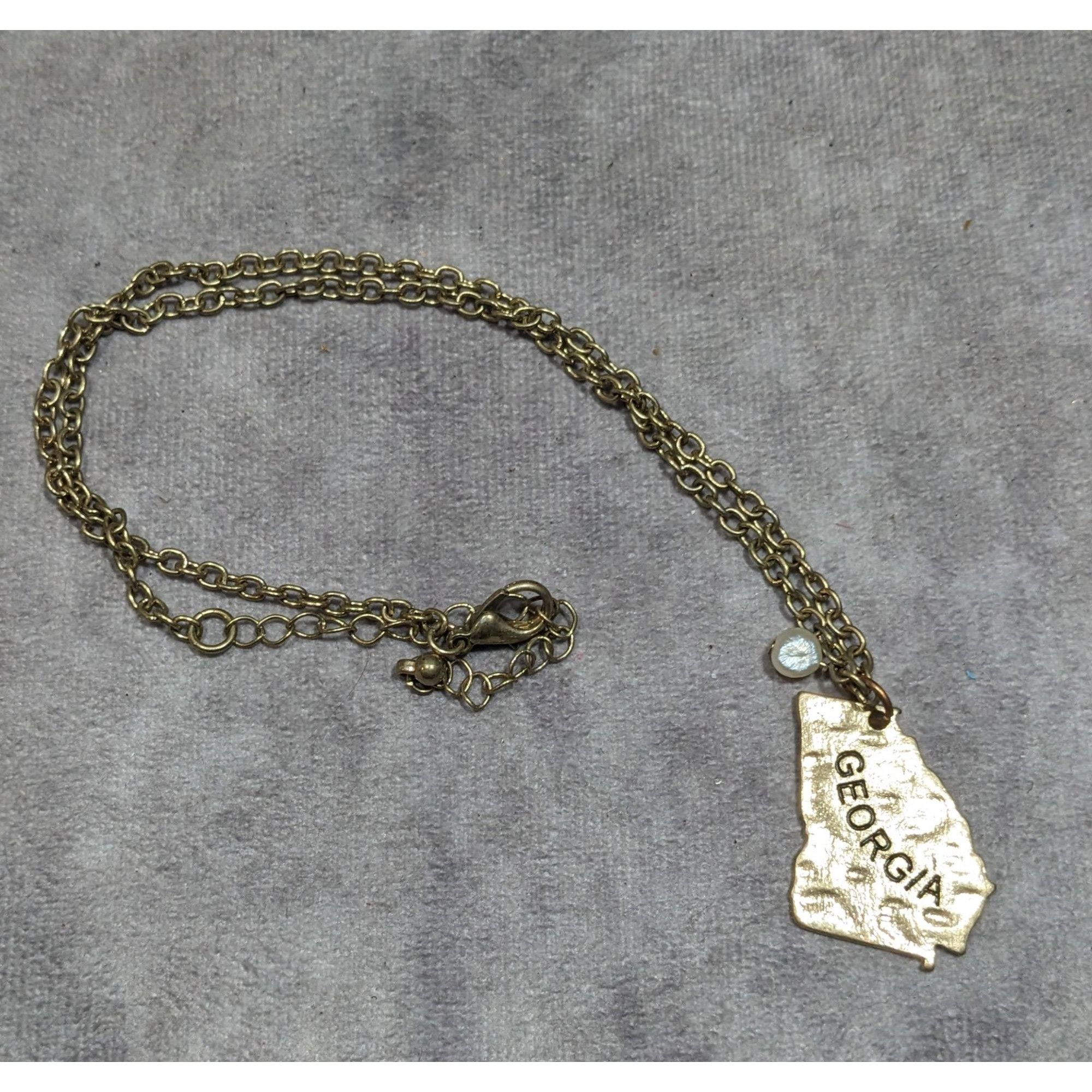 Other Souvenir Georgia State Shaped Gold Tone Pendant Necklace Size ONE SIZE - 6 Thumbnail