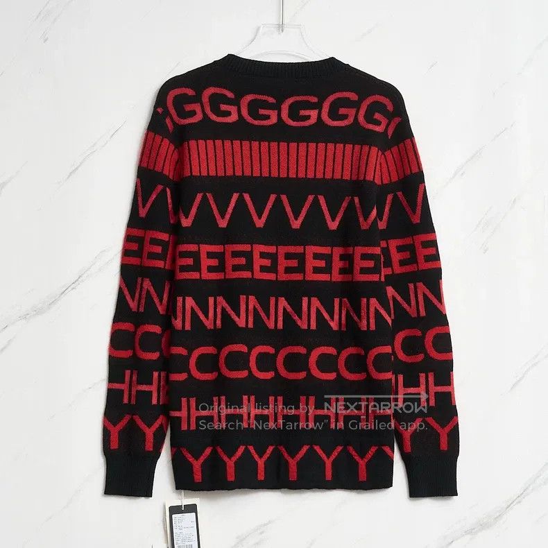 Givenchy Givenchy Men's Letter Jacquard Knit Sweater Size US XL / EU 56 / 4 - 4 Thumbnail
