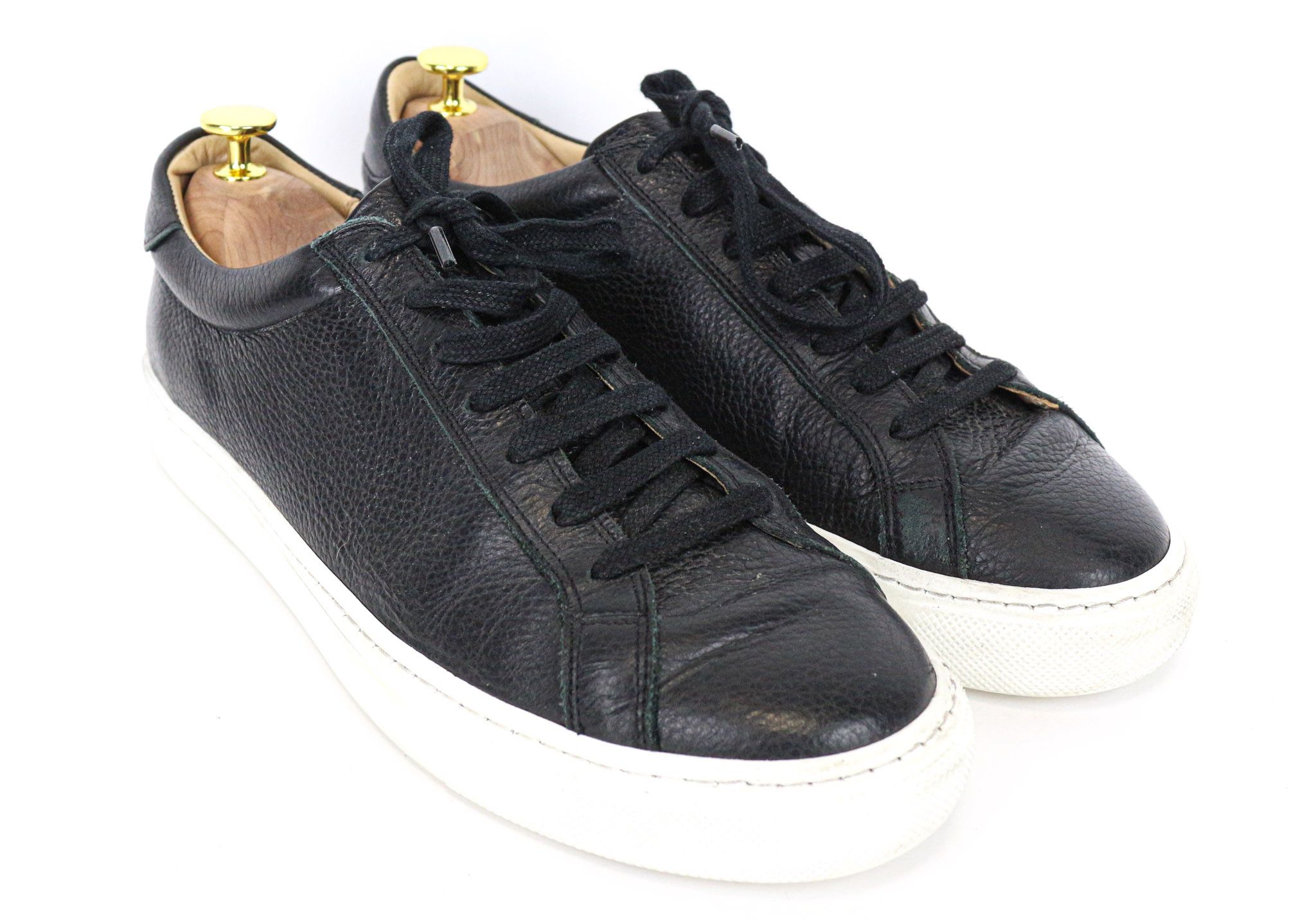 Suitsupply EU42 Black Grained Leather Sneakers 74315 Size US 9 / EU 42 - 1 Thumbnail