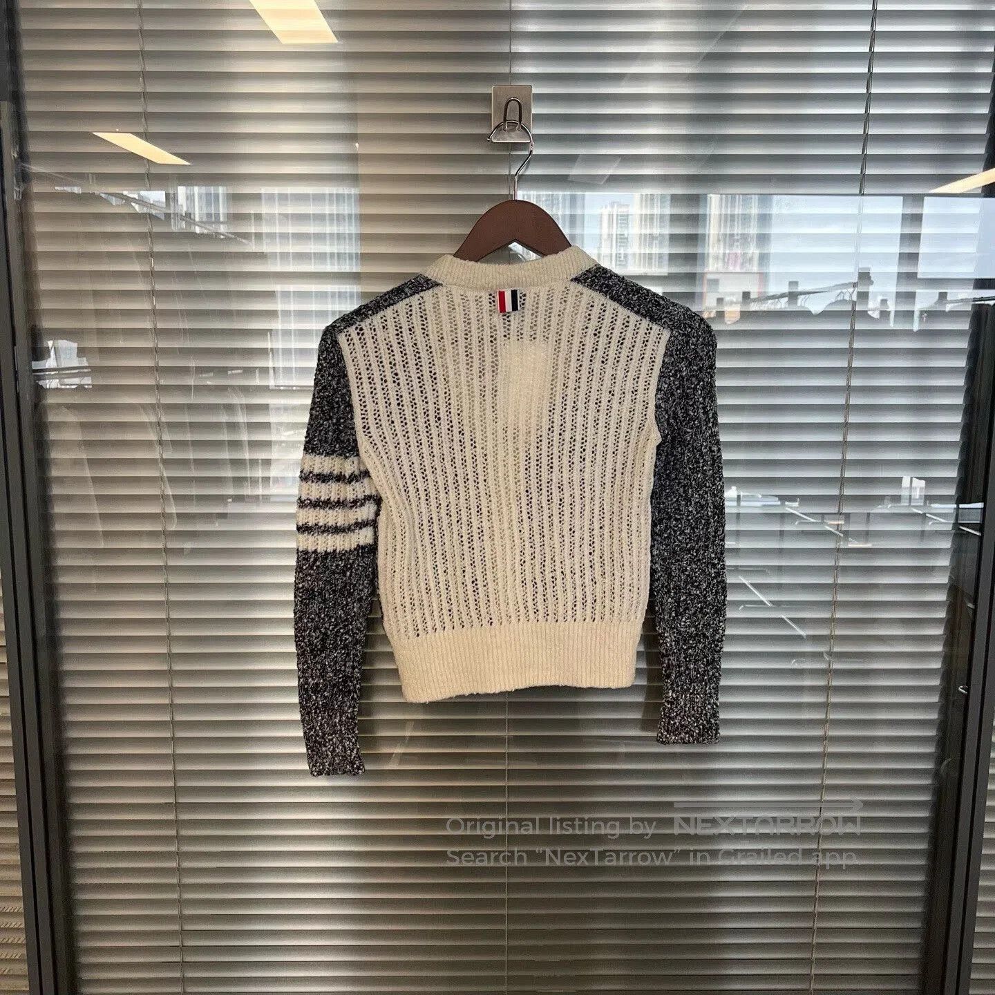 Thom Browne black and white striped knitted cardigan. Size US S / EU 44-46 / 1 - 2 Thumbnail