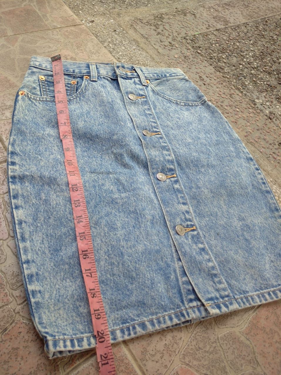 Levi's Levis acid wash Big E skirt Size 24" / US 00 / IT 34 - 7 Thumbnail
