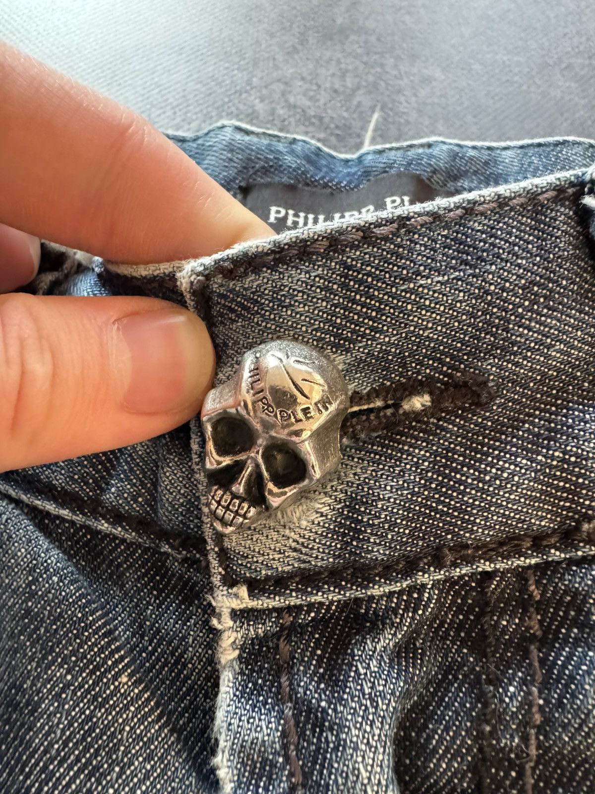 Vintage Philipp Plein Embroidered Pocket Flared Jeans