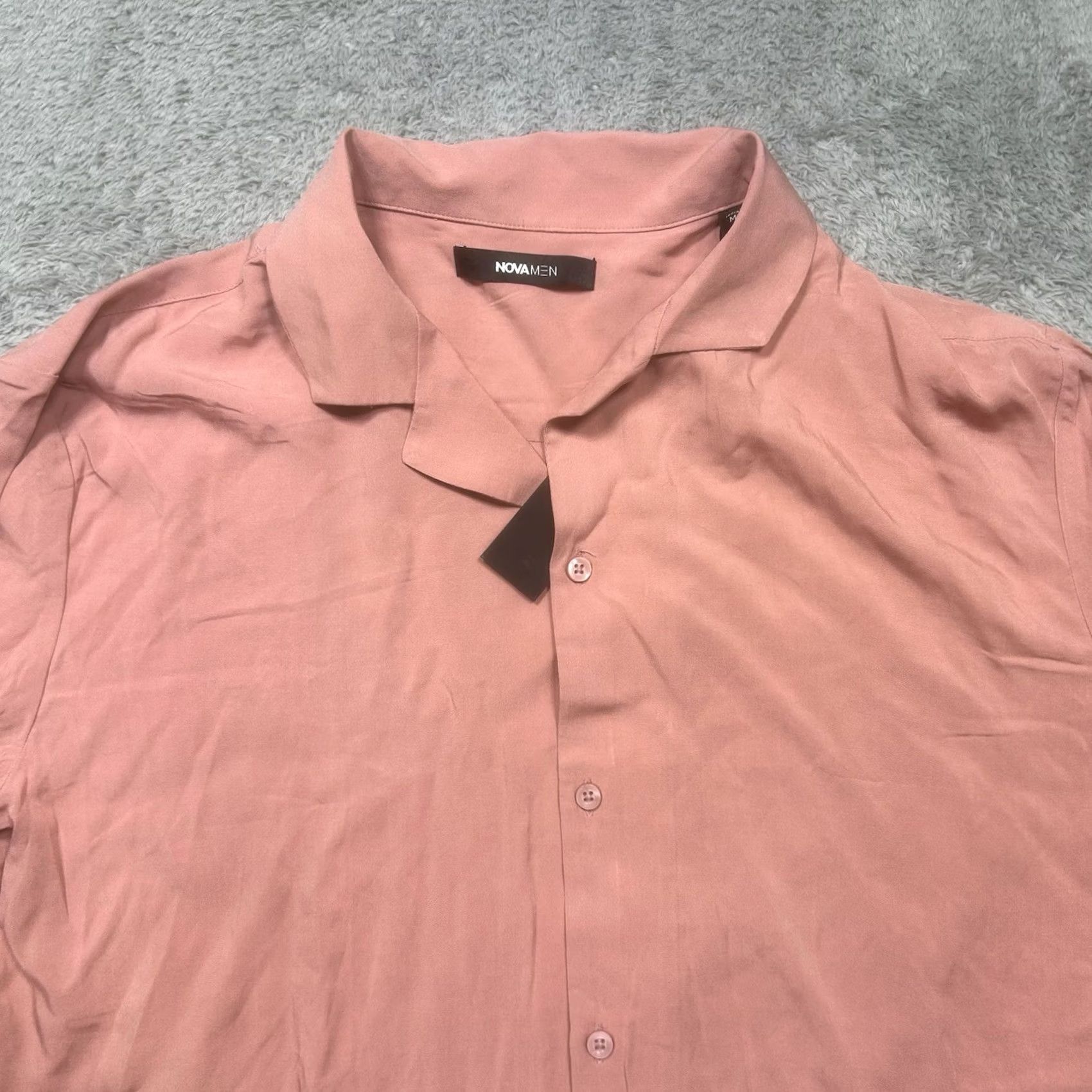 Fashion Nova Fashion Nova Shirt Men M Mauve Long Sleeve Button Up Casual Viscose Size US M / EU 48-50 / 2 - 4 Thumbnail