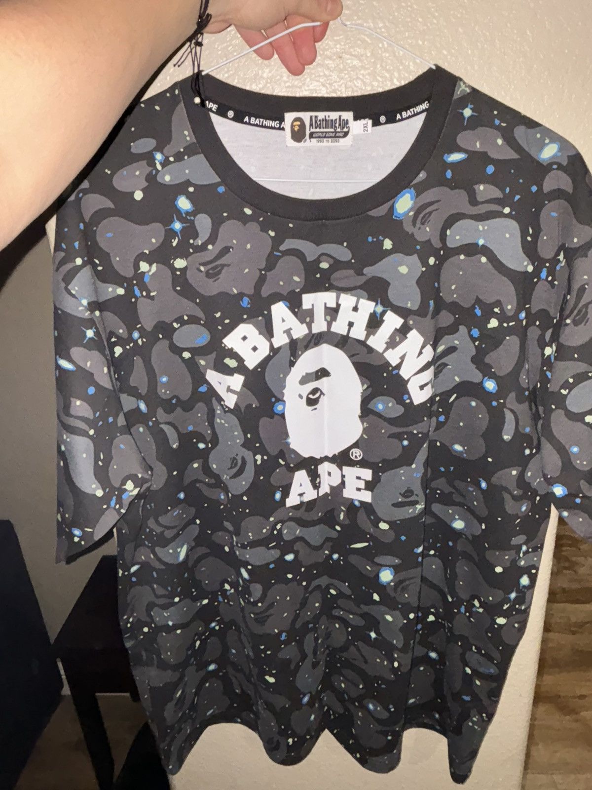 Bape Space Camo College Tee Grailed