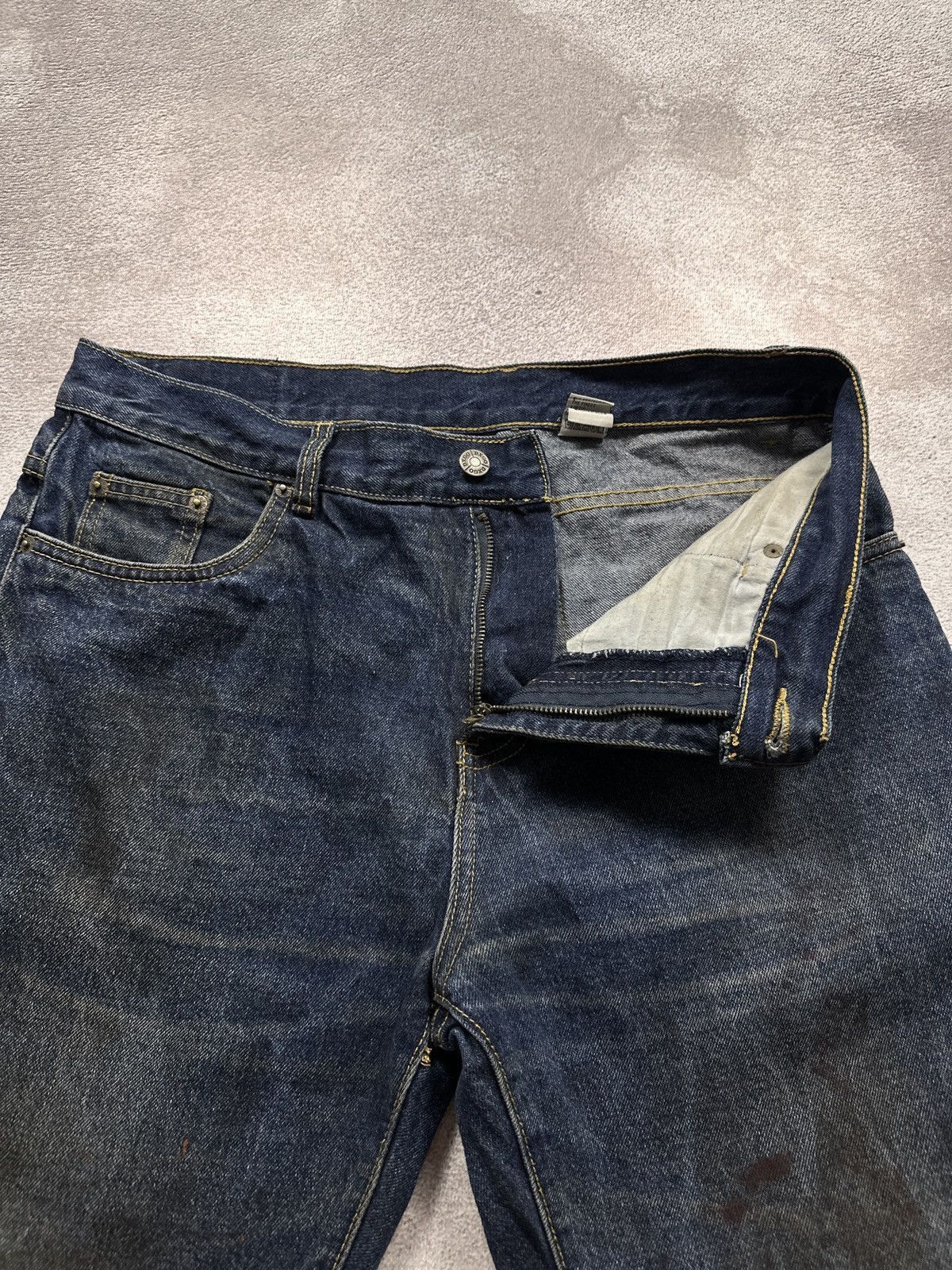 Vintage Vintage Helmut Lang Style Distressed Painted Jeans Denim Size US 34 / EU 50 - 7 Thumbnail