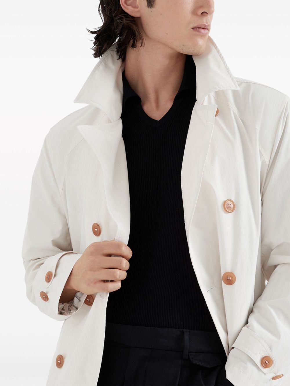 Brunello Cucinelli Raincoat in Open White Size US L / EU 52-54 / 3 - 6 Thumbnail