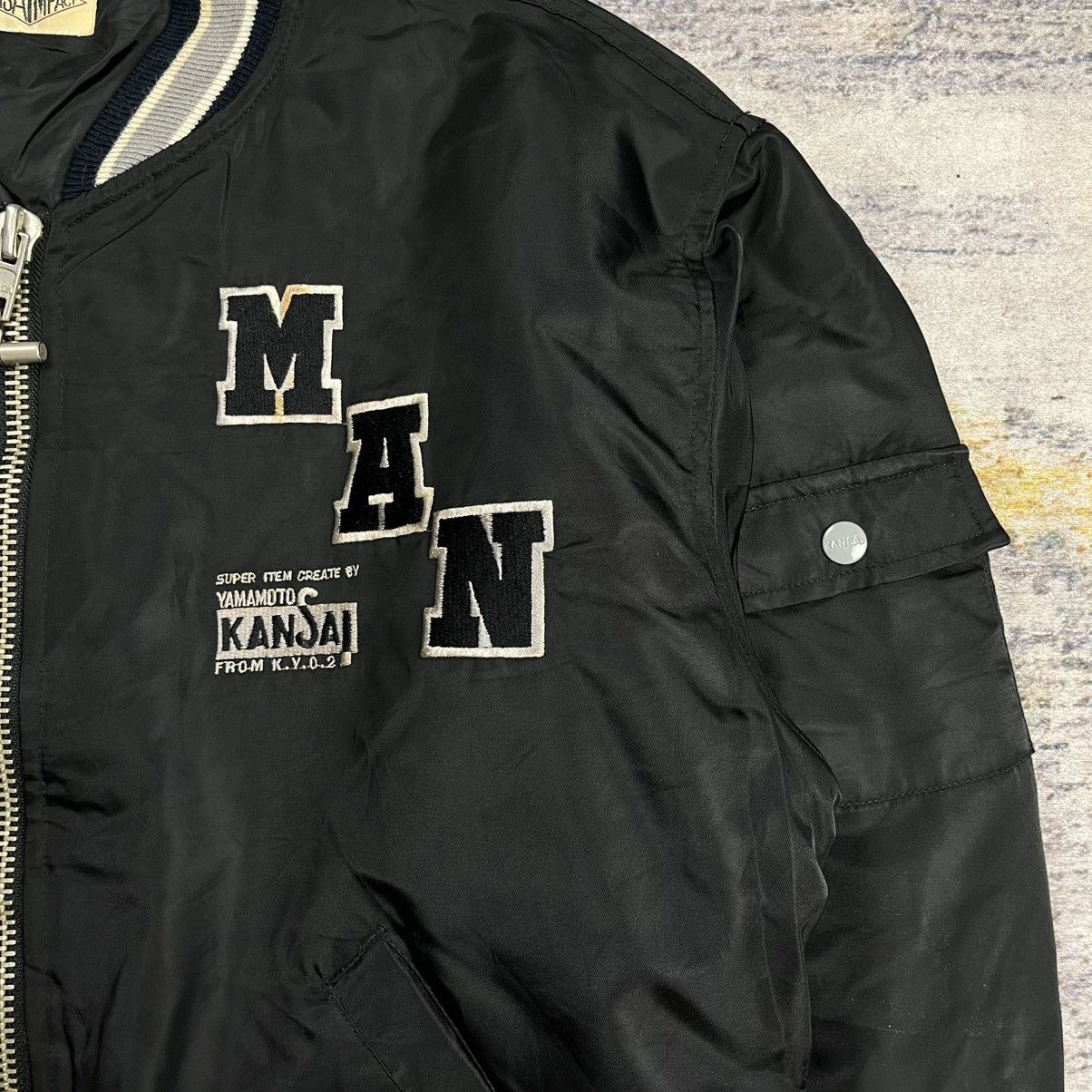 Yohji Yamamoto 90s Kansai Yamamoto embroidery dragon reflective logo jacket Size US L / EU 52-54 / 3 - 7 Thumbnail