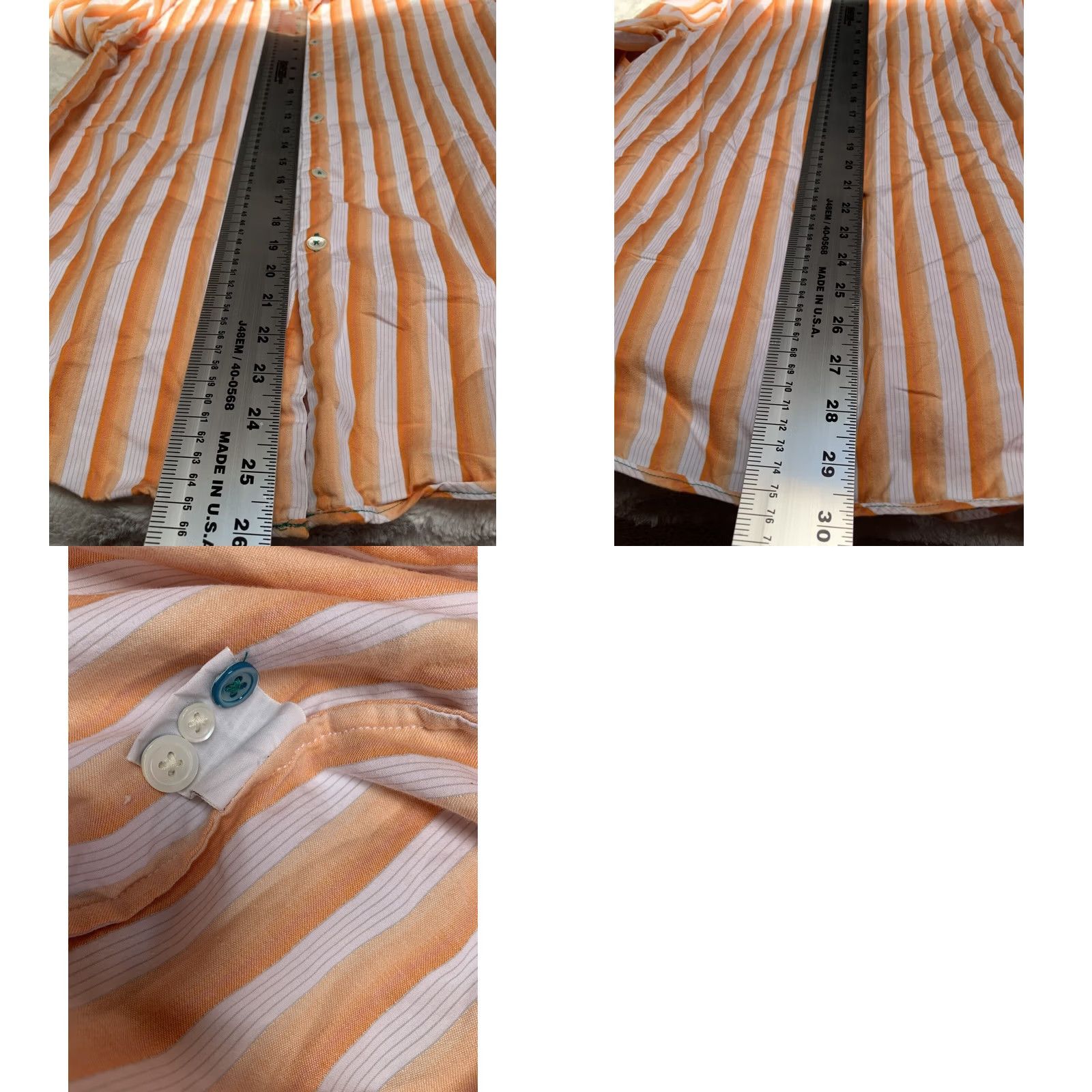 Tommy Bahama Tommy Bahama Mens Button Up Long Sleeve Shirt Orange Striped Cotton M Size US M / EU 48-50 / 2 - 8 Thumbnail