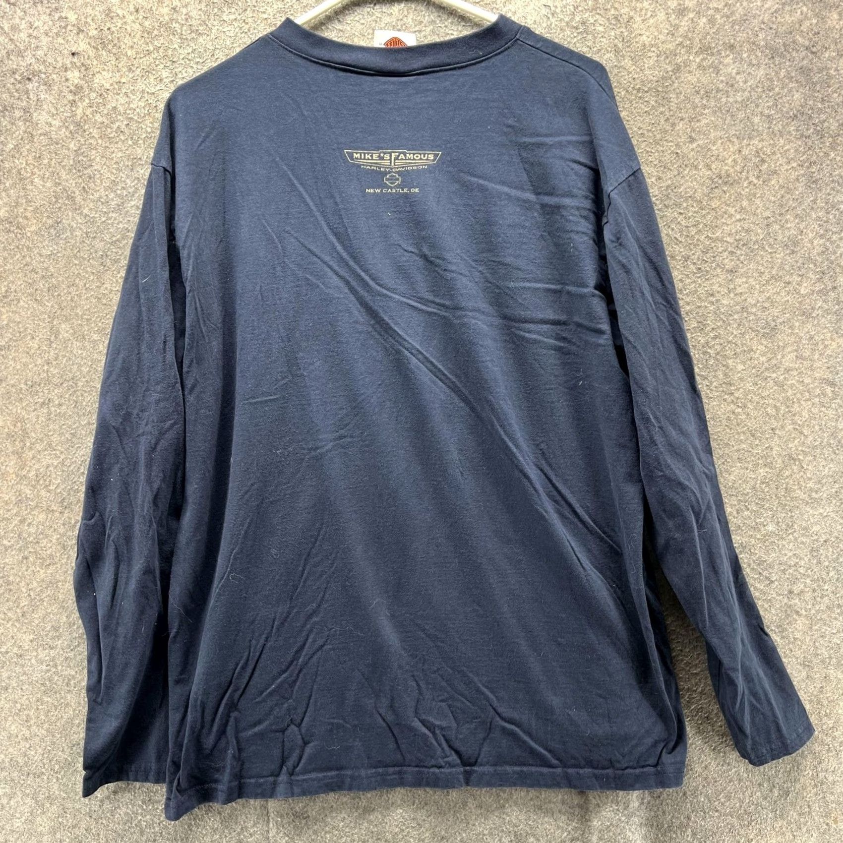 Harley Davidson Harley-Davidson Shirt Mens Large Navy Long Sleeve Henley Flag Graphic USA Size US L / EU 52-54 / 3 - 2 Thumbnail