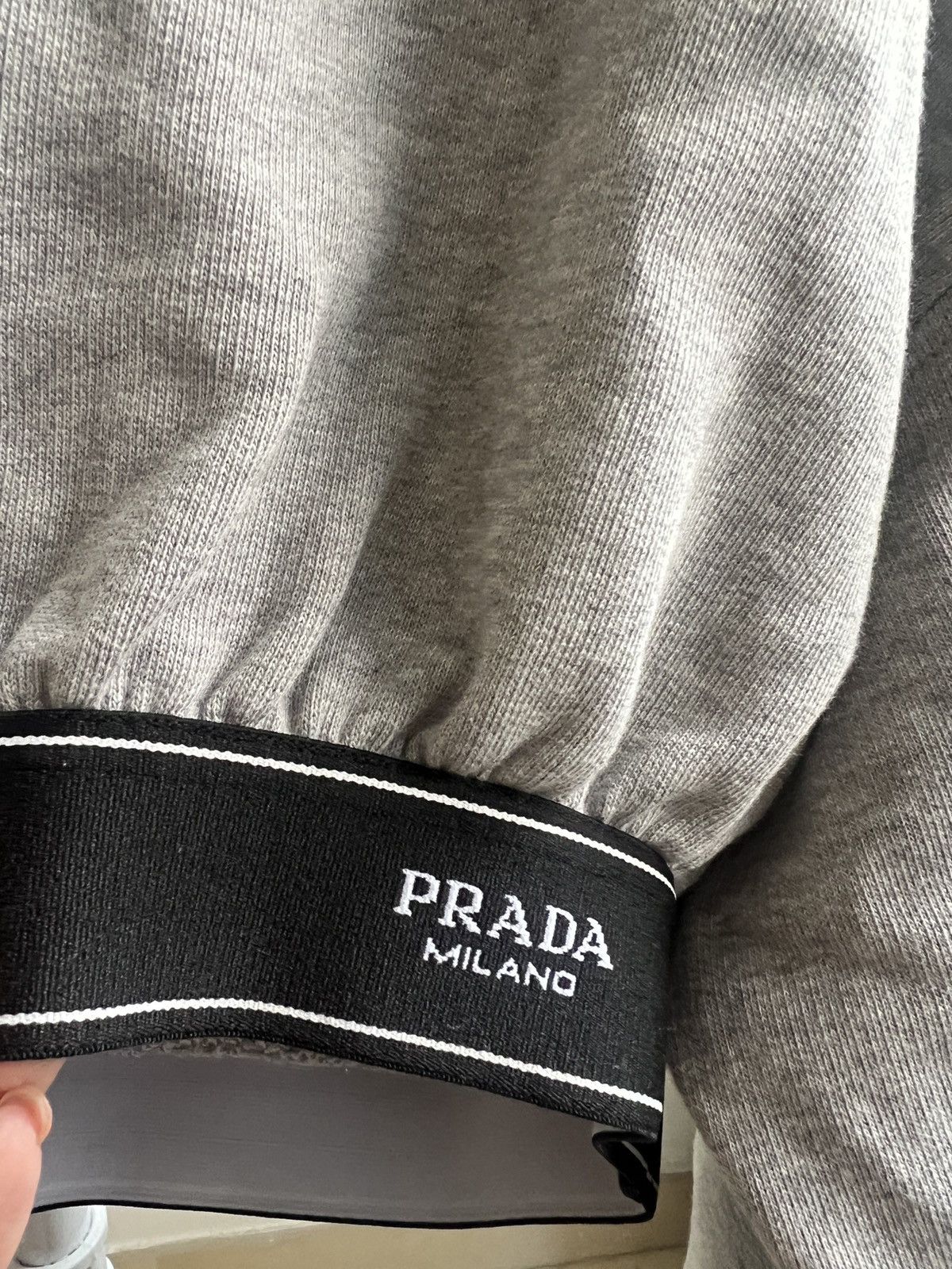 Prada 🔺Prada Grey Hoodie cropped sweater Size US XXS / EU 40 - 5 Thumbnail