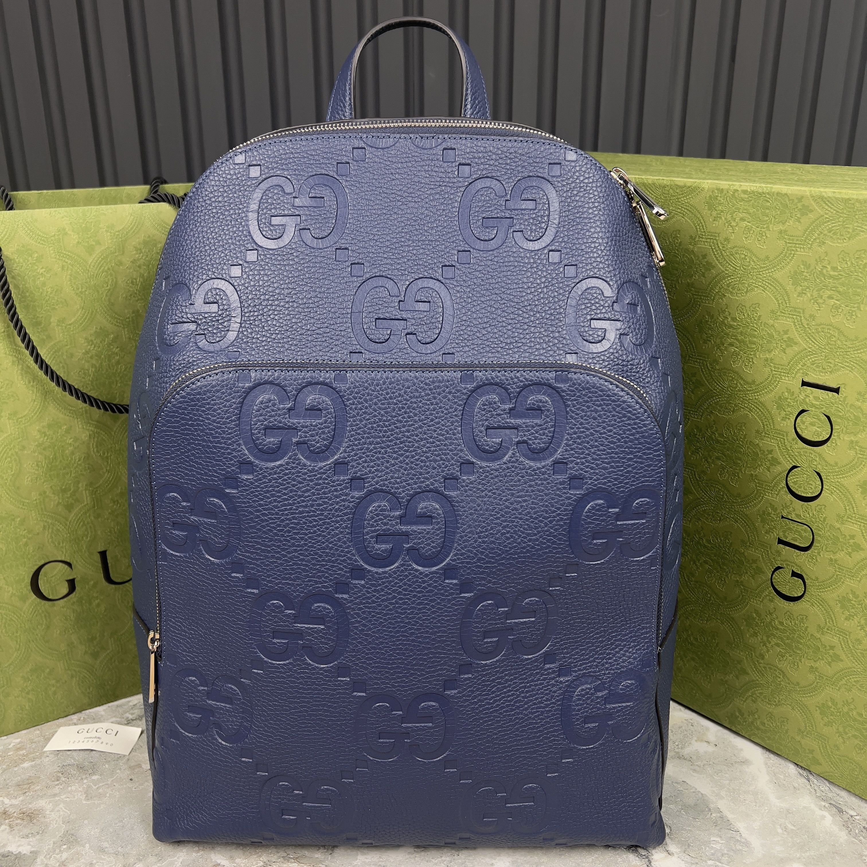 Gucci RRP $3550 Gucci Medium Jumbo GG Backpack Grain Leather Size ONE SIZE - 1 Thumbnail