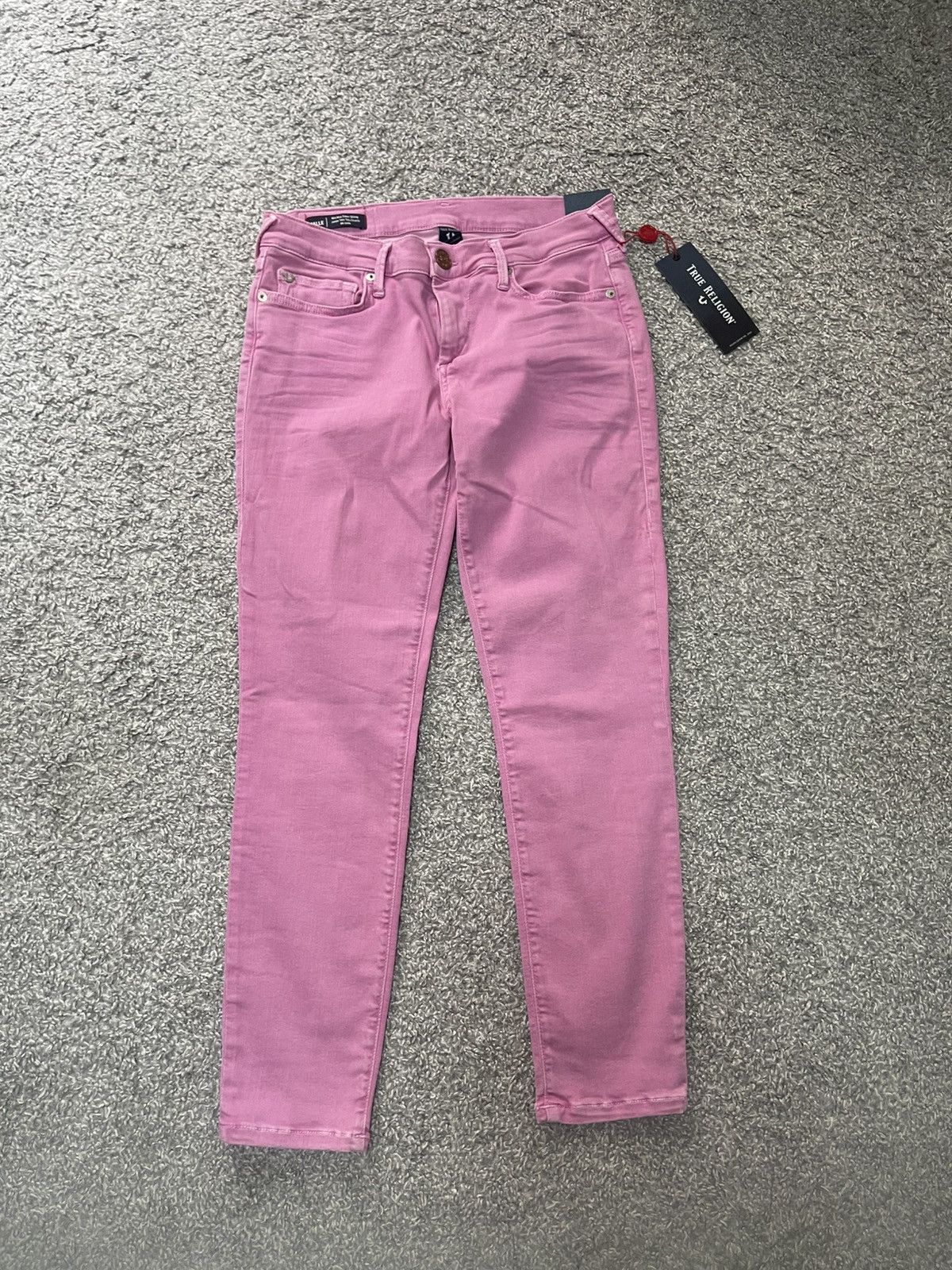 True Religion True Religion Halle Mid Rise Super Skinny NEW Pink size 27 Size 26" / US 2 / IT 38 - 5 Thumbnail