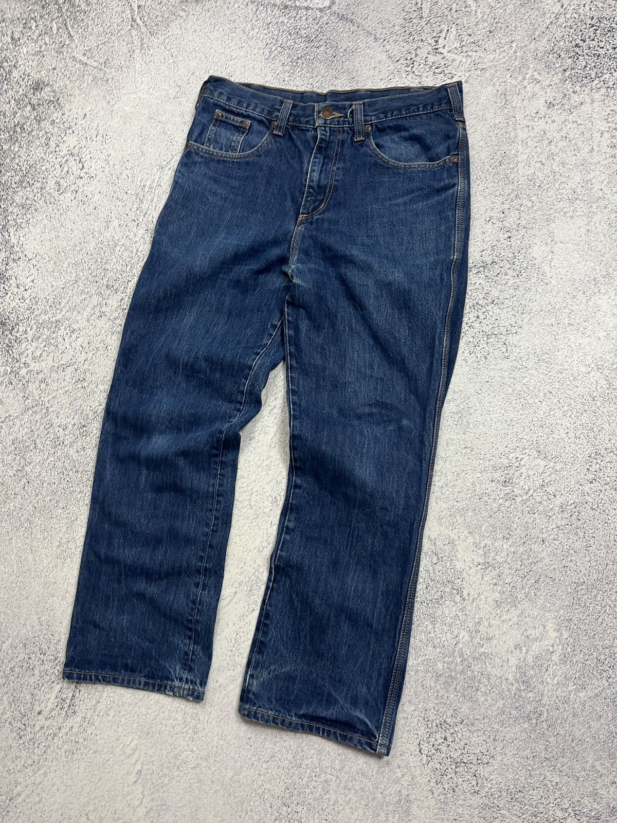 Carhartt × Vintage Carhartt Ranch Jeans Work Pants Faded Blue Denim 33x32 Size US 33 - 11 Thumbnail