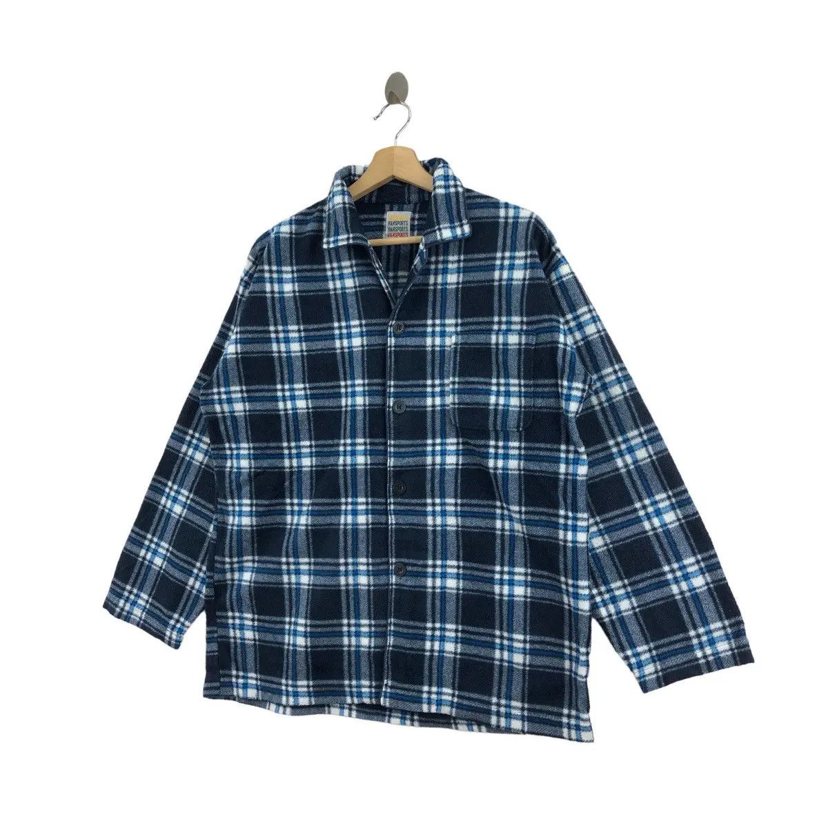 Vintage Vtg VANSPORTS JAPAN Off The Wall Tartan Fleece Casual Tee Size US XL / EU 56 / 4 - 7 Thumbnail